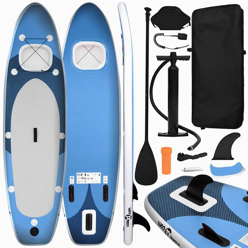 Set de Tabla de Paddle Surf Hinchable Azul Marino 330x76x10 cm Azul,93385