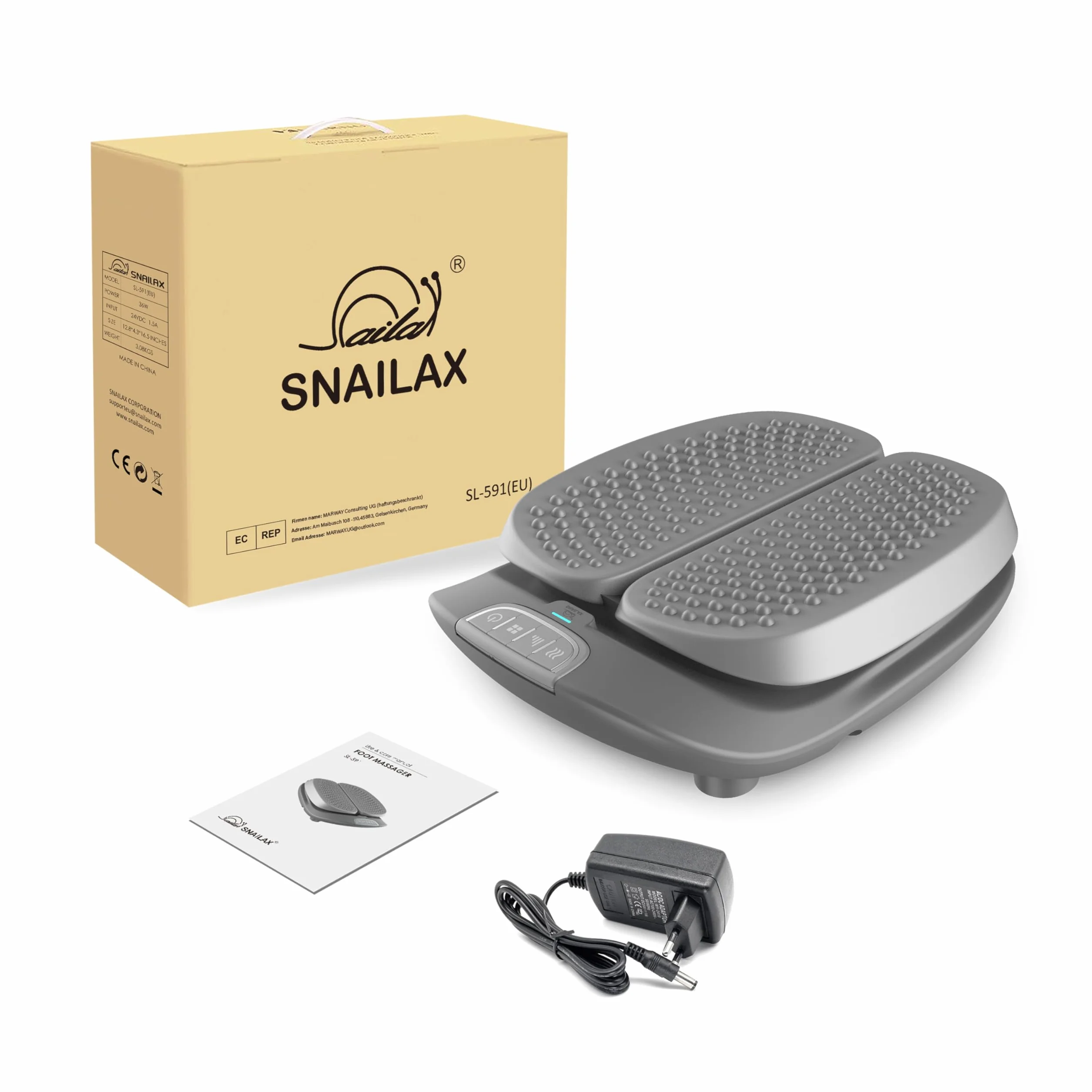 SNAILAX Masajeador de pies con calor y vibración control remoto eléctrico para circulación fascitis plantar alivio dolor