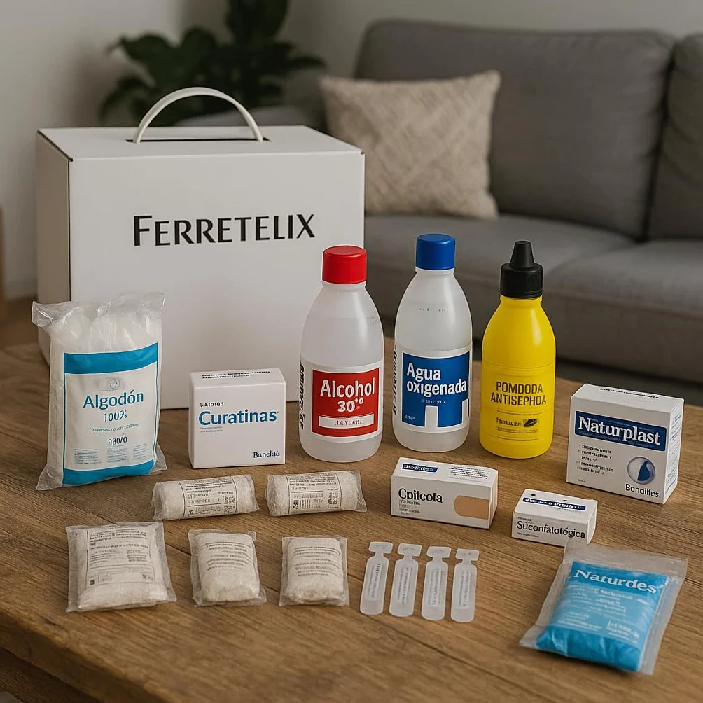 FERRETELIX® Kit de Reposición para Botiquín de Primeros Auxilios Homologado CE Fabricado en España