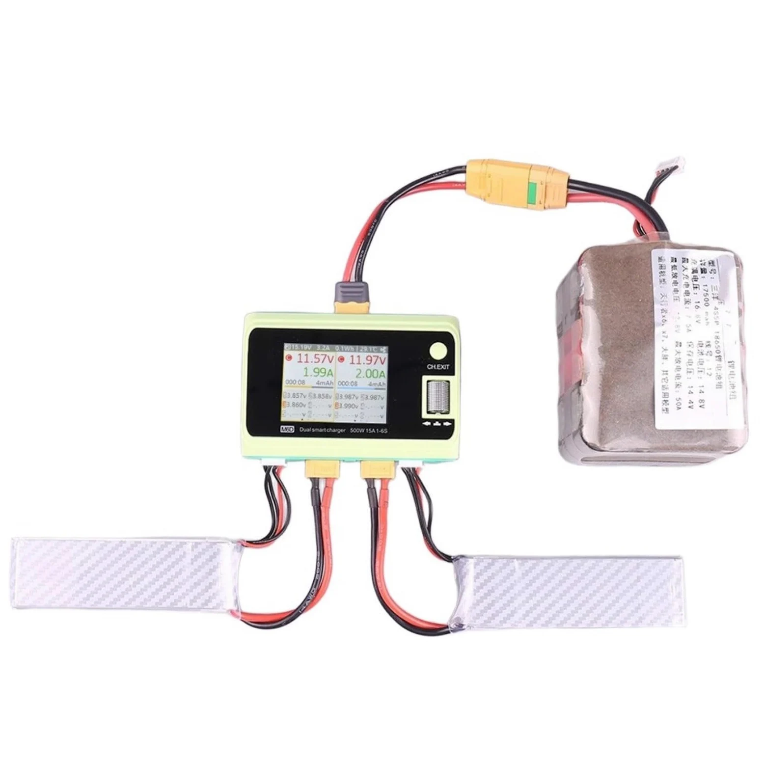 Balance M6D de doble canal 500W para cargador para baterías 6S, carga rápida con refrigeración optimizada y puerto USB (C)