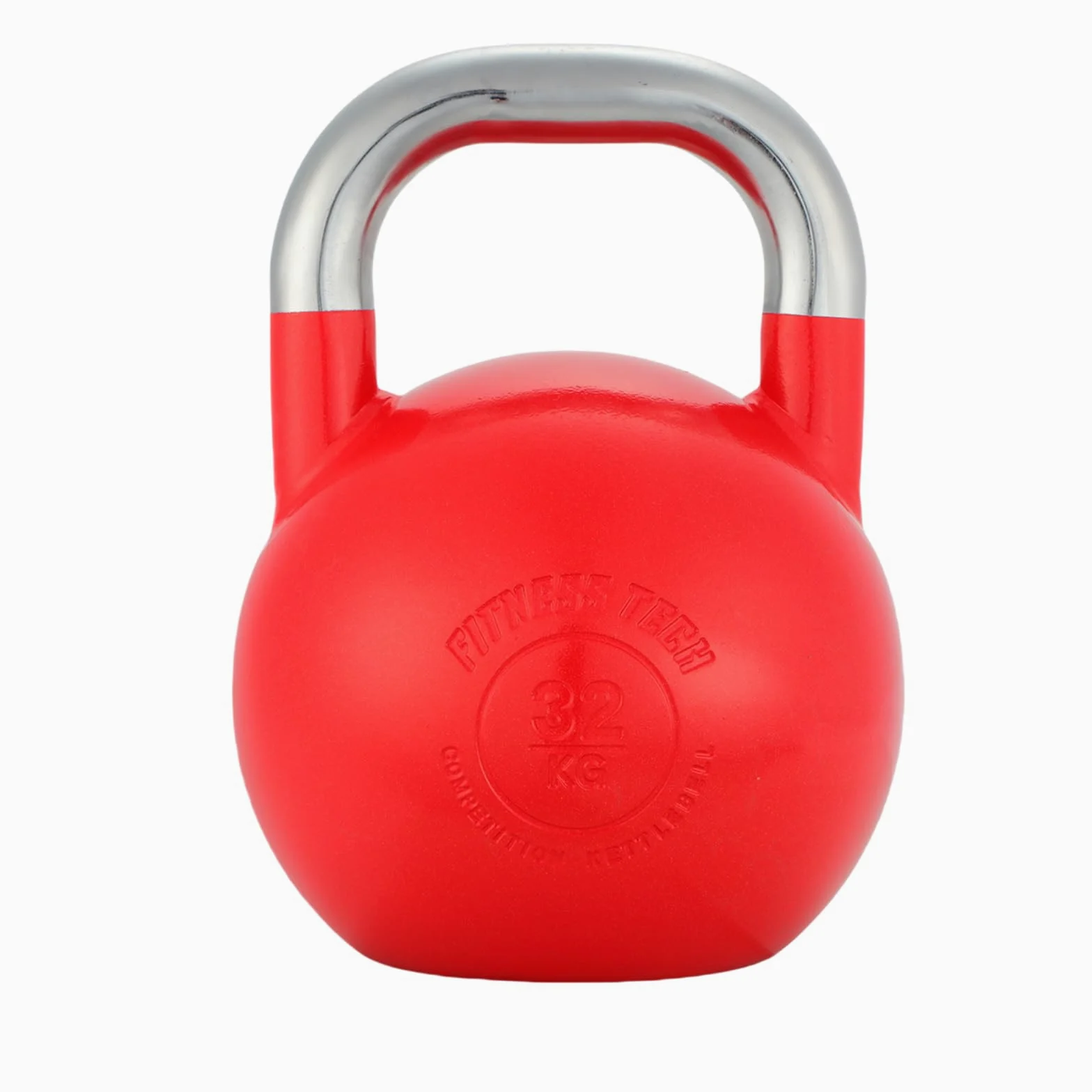 Kettlebell Competición Fitness Tech 4–32 kg – Pesa Rusa Profesional de Acero – Tamaño Uniforme – Cross Training, Fuerza y Entrenamiento Funcional (32 kg)