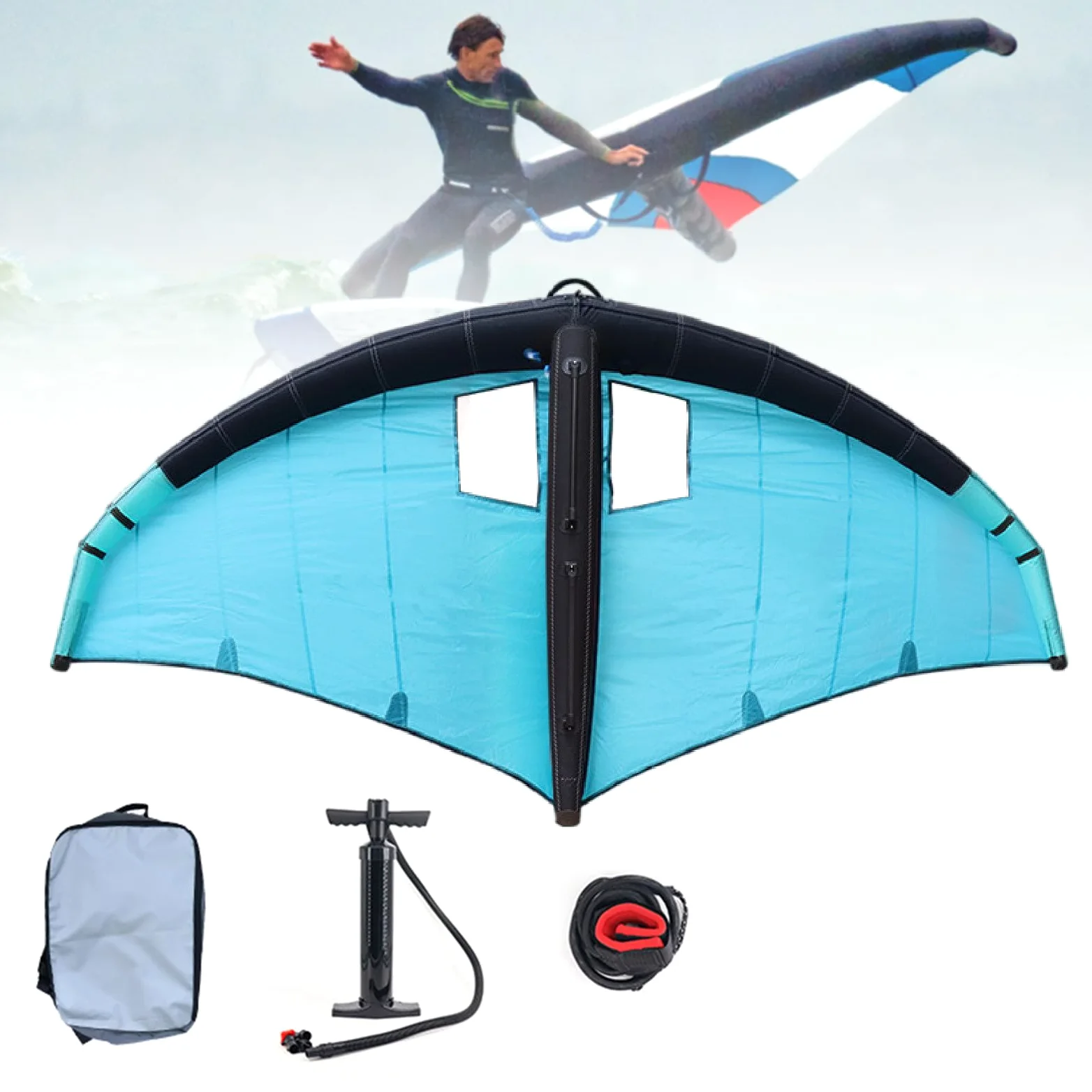 Wind Wingfoil Y Tabla Hydrofoil con Tabla Hydrofoil Inflable, Wind Wing Foil Y Hydrofoil Inflable Windfoil Hydrofoil para Deportes Acuáticos Al Aire Libre,D