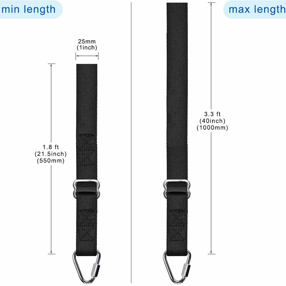 Dolibest Correa para Colgar Saco de Boxeo, Bolsa Pesada de 55 a 100 cm, Cuerda Ajustable para Colgar en casa, Gimnasio, Boxeo, Saco de Arena, Entrenamiento, Fitness, Equipo de Ejercicios