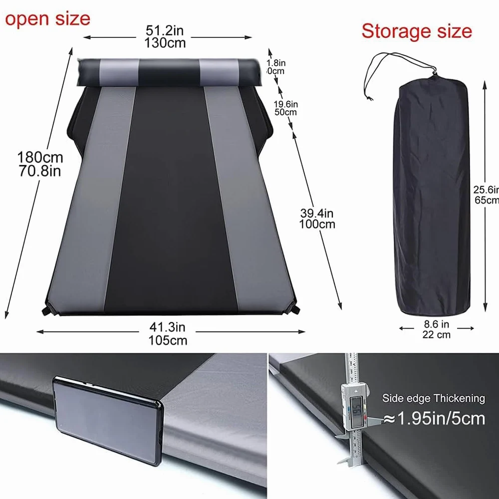 Colchón de Aire para Coche para Infiniti QX30 2016-2020, PVC Cama Inflable Más Gruesa con Bomba de Aire Eléctrica y Almohadas, para Viajes de Campamento Accesorios,A-Green