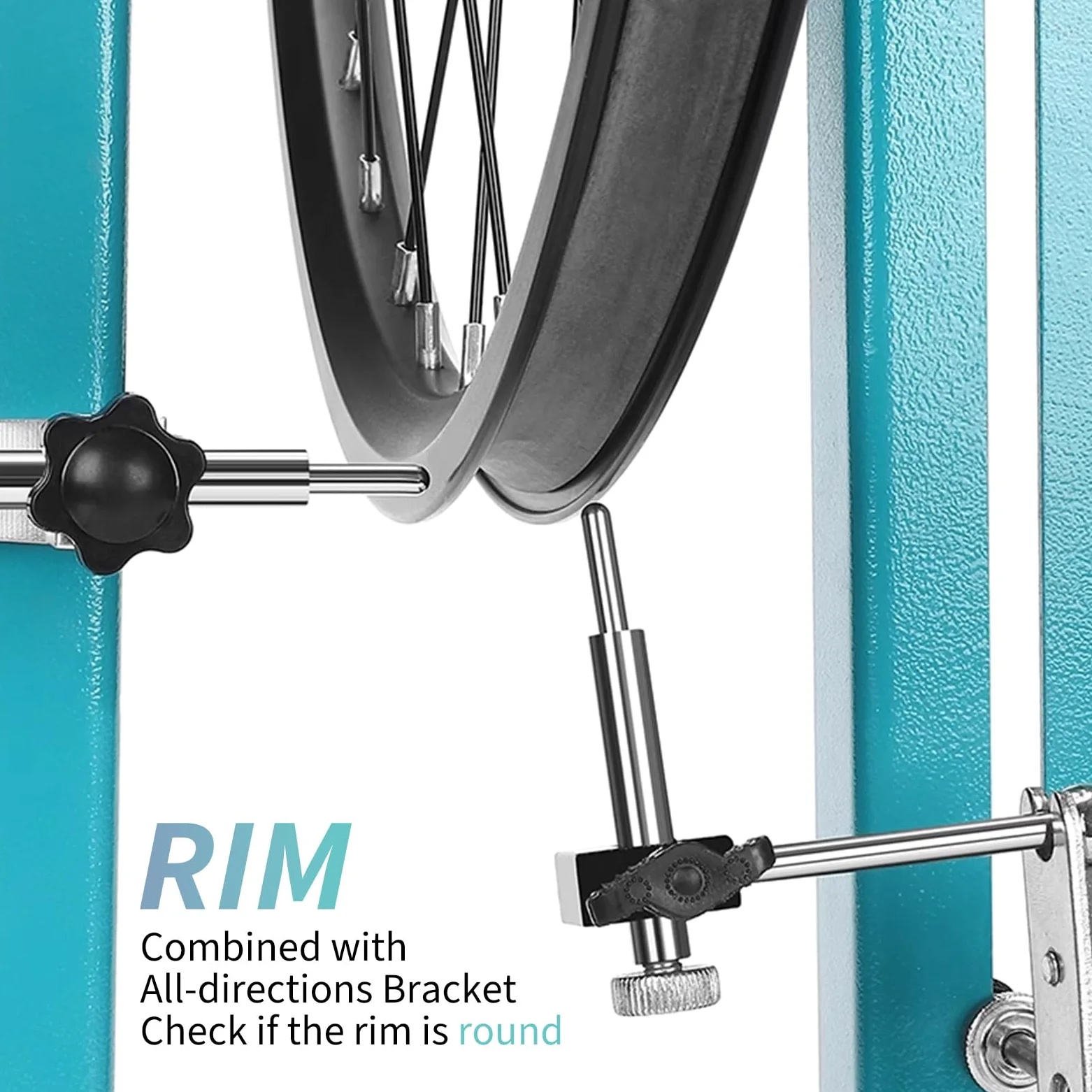 Soporte para rueda de bicicleta de 16 a 29 pulgadas, herramienta de mantenimiento de llantas de bicicleta con llave de radios, herramienta de calibración de ruedas para MTB, carretera