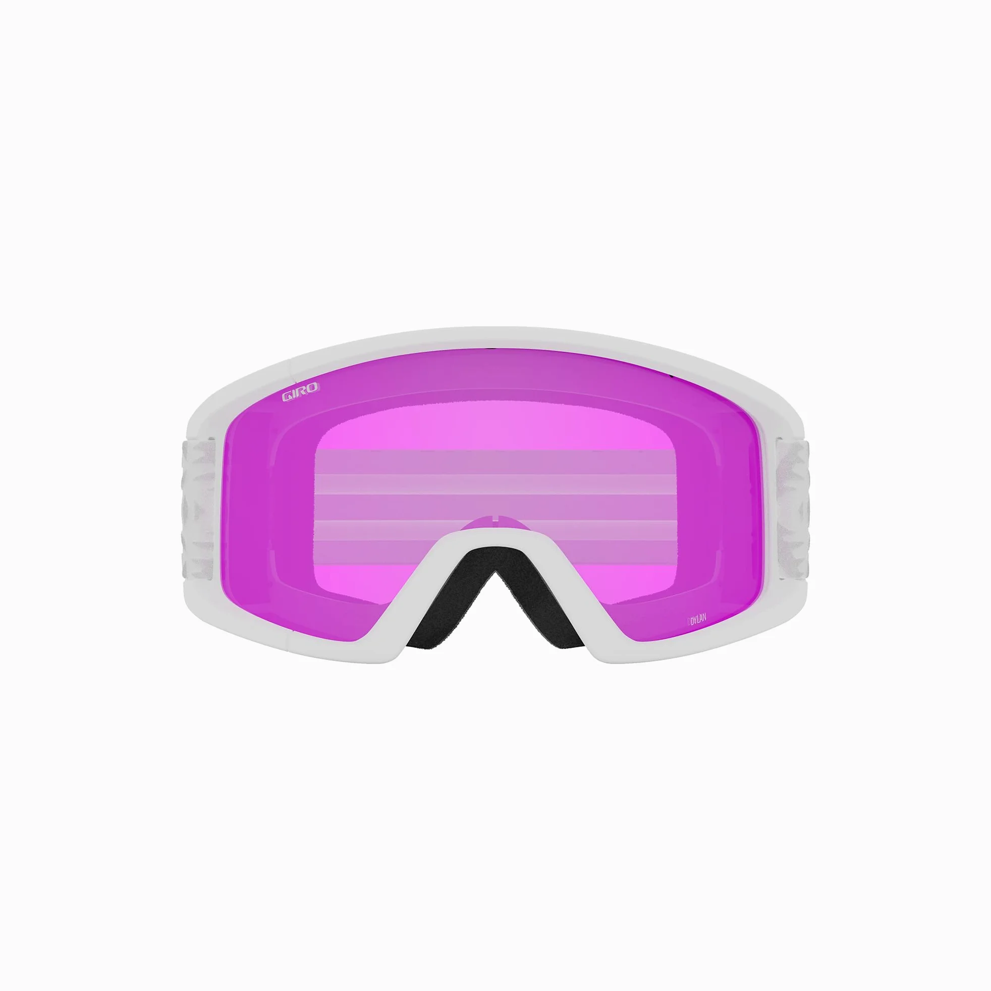 Giro Dylan Asian Fit - Gafas de snowboard para mujeres y jóvenes, correa blanca con lentes amarillos/rosa ámbar