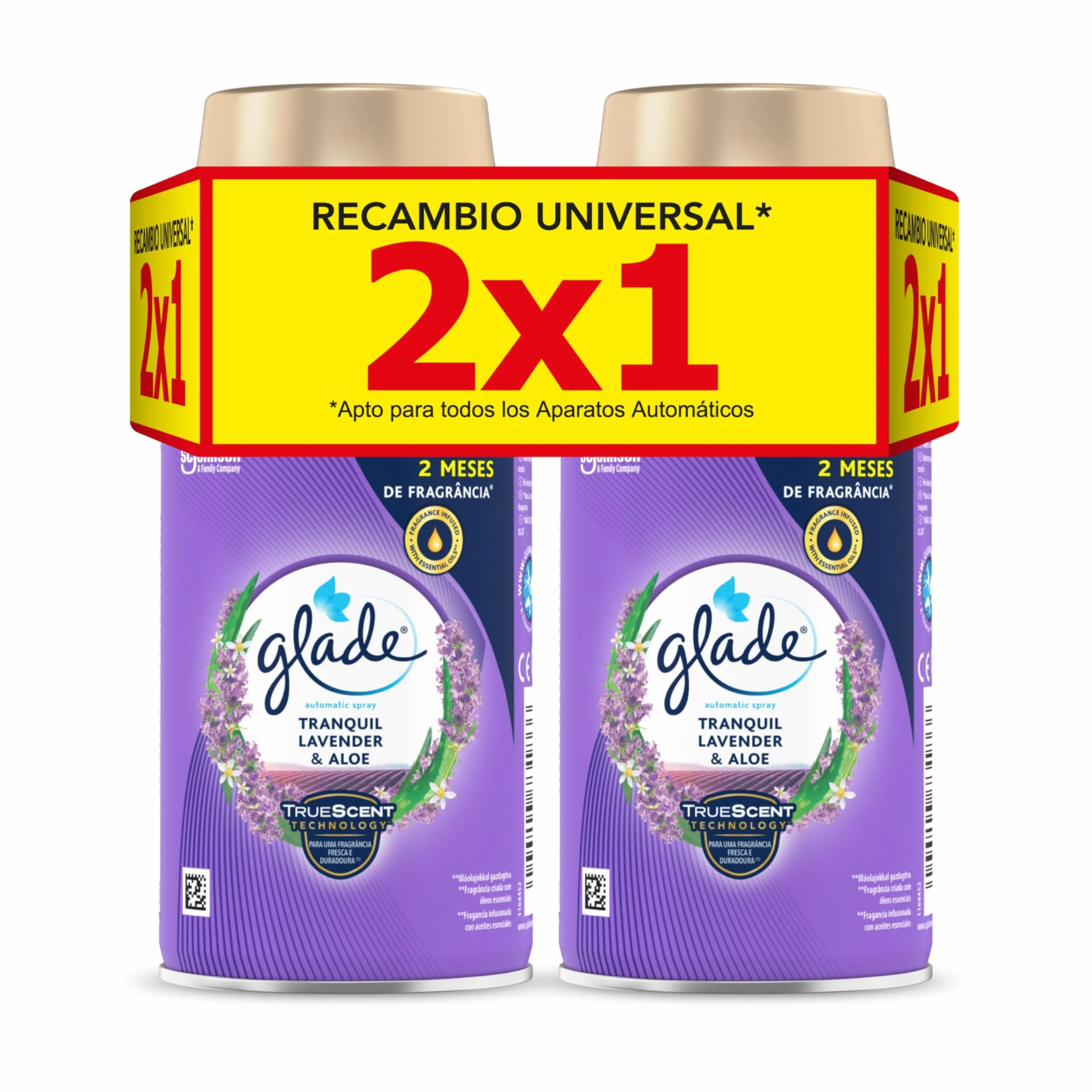 Glade Ambientador Automático Lavanda con Aceites Esenciales 2 Recambios