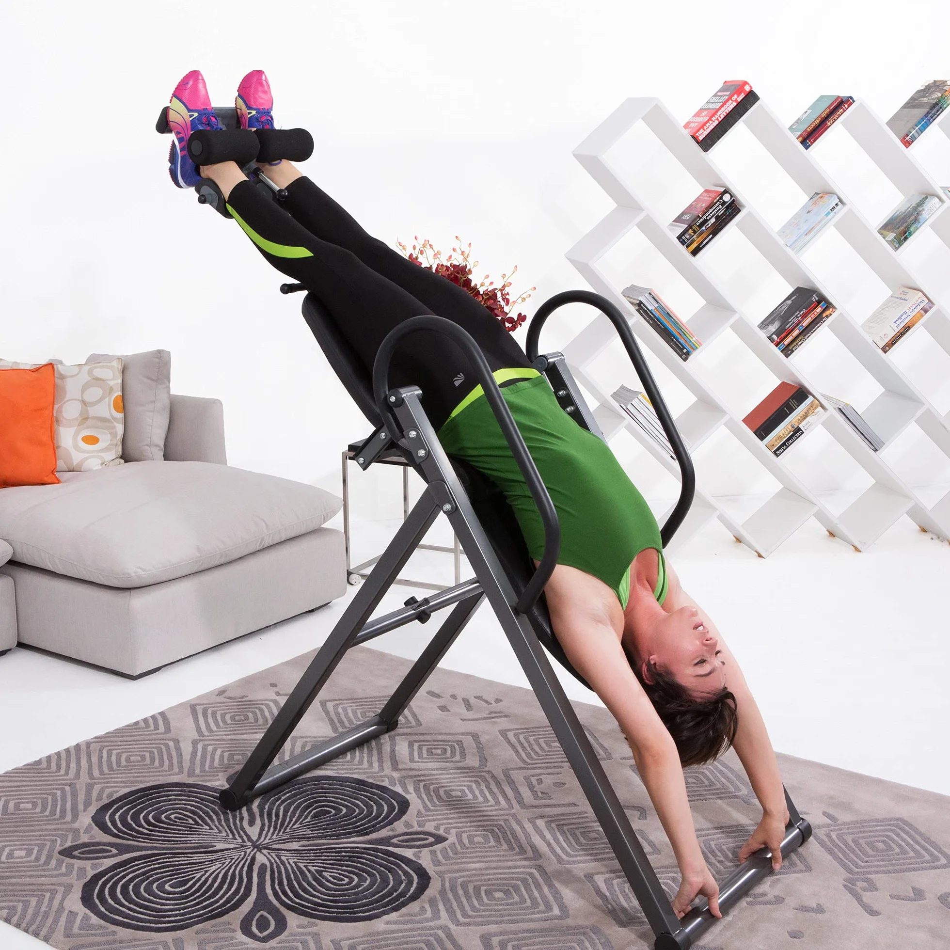 Fitness Reality Unisex Adulto 790XLT Alta Resistencia Inversión Tabla con Cojín Inferior de la Espalda Inversión/Vertical Completa - Rojo, N/A