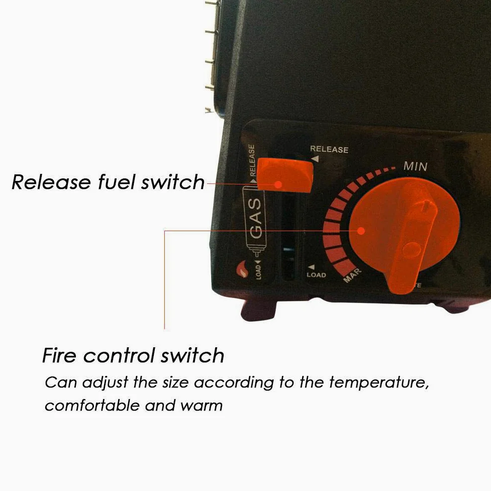 Calentador de propano portátil 2 en 1 5000BTU Estufa de Gas para Acampar al Aire Libre, Encendido electrónico piezoeléctrico, para Pesca en Hielo, mochilero, Senderismo