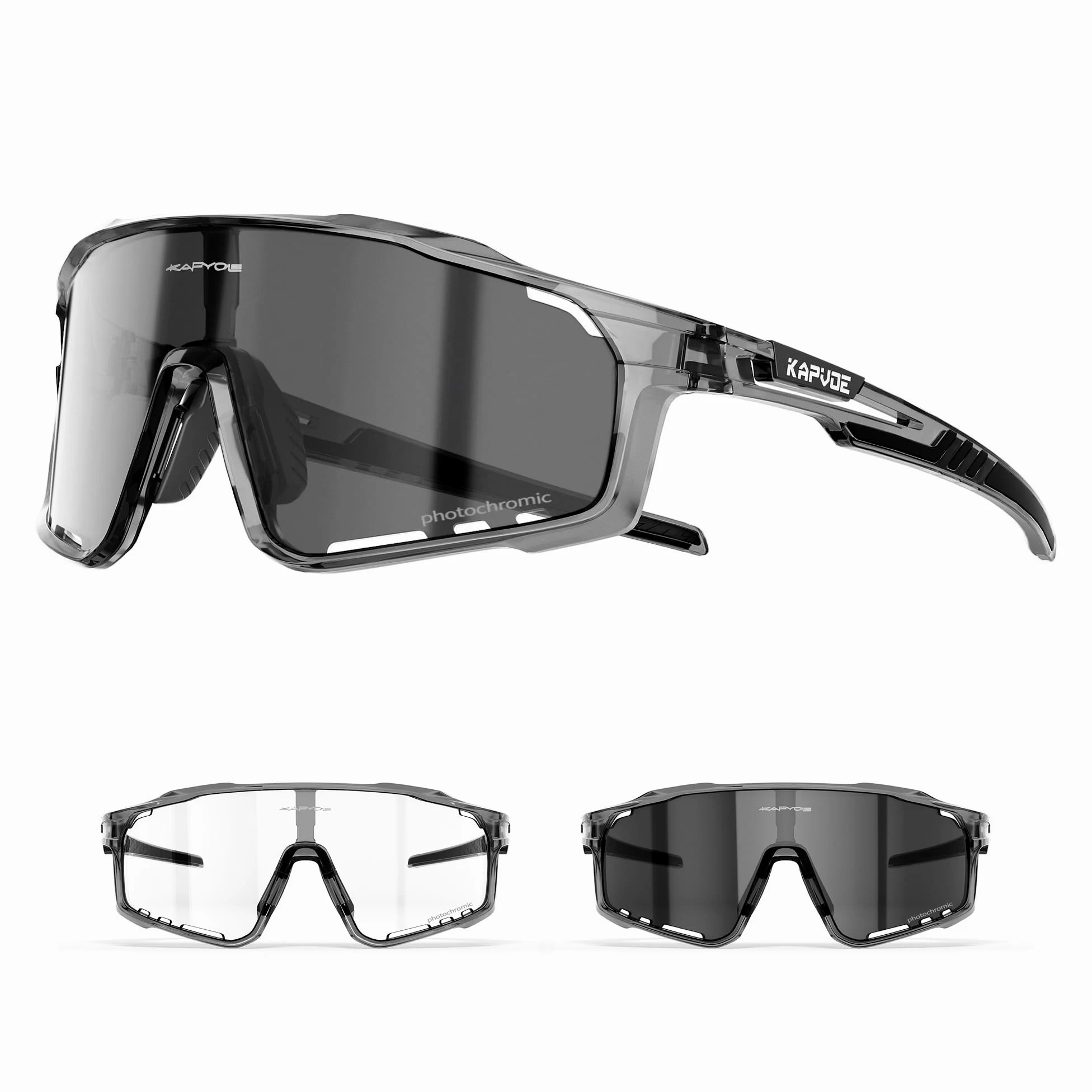 KAPVOE Gafas de Ciclismo Hombre Mujer K76 | Montura TR90, almohadilla nasal ajustable para ciclismo.
