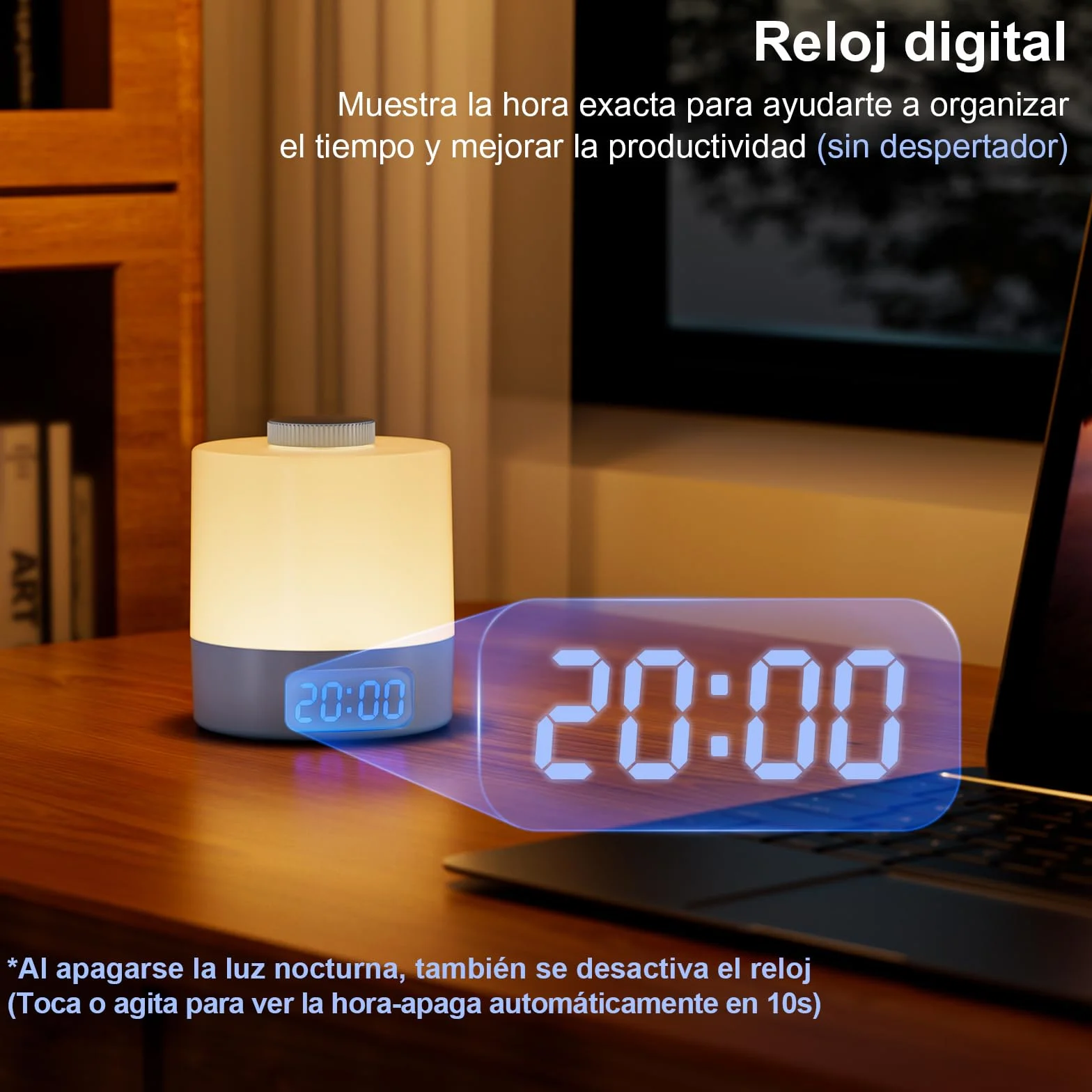 WOBANE Lámpara de Mesita de Noche Recargable USB 3600 mAh 3 Temperaturas de Color