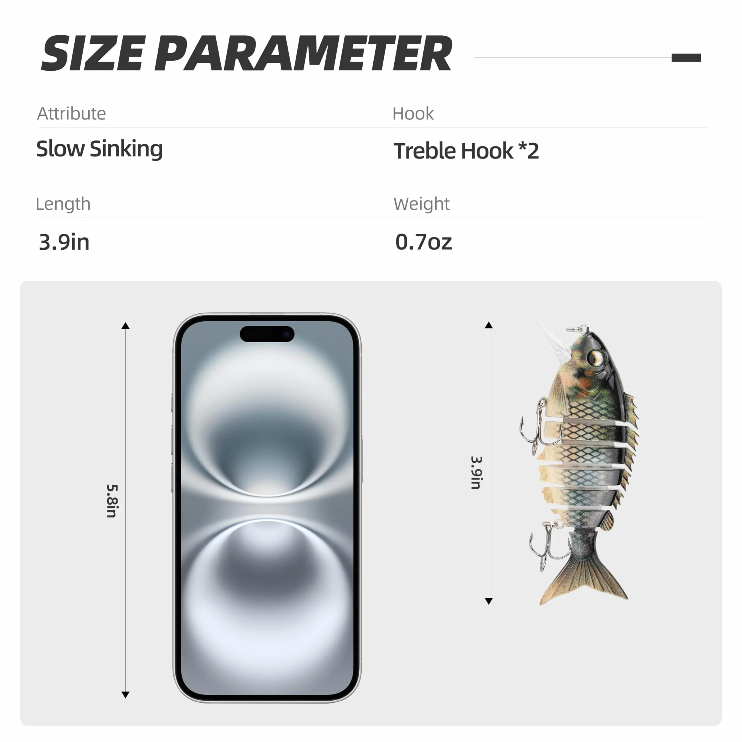 5 señuelos de pesca realistas: cebo multiarticulado para lubina, trucha, crappie, lucio, acción realista con ojos de pez 3D y ganchos afilados, perfecto para kits de pesca en agua salada y agua dulce