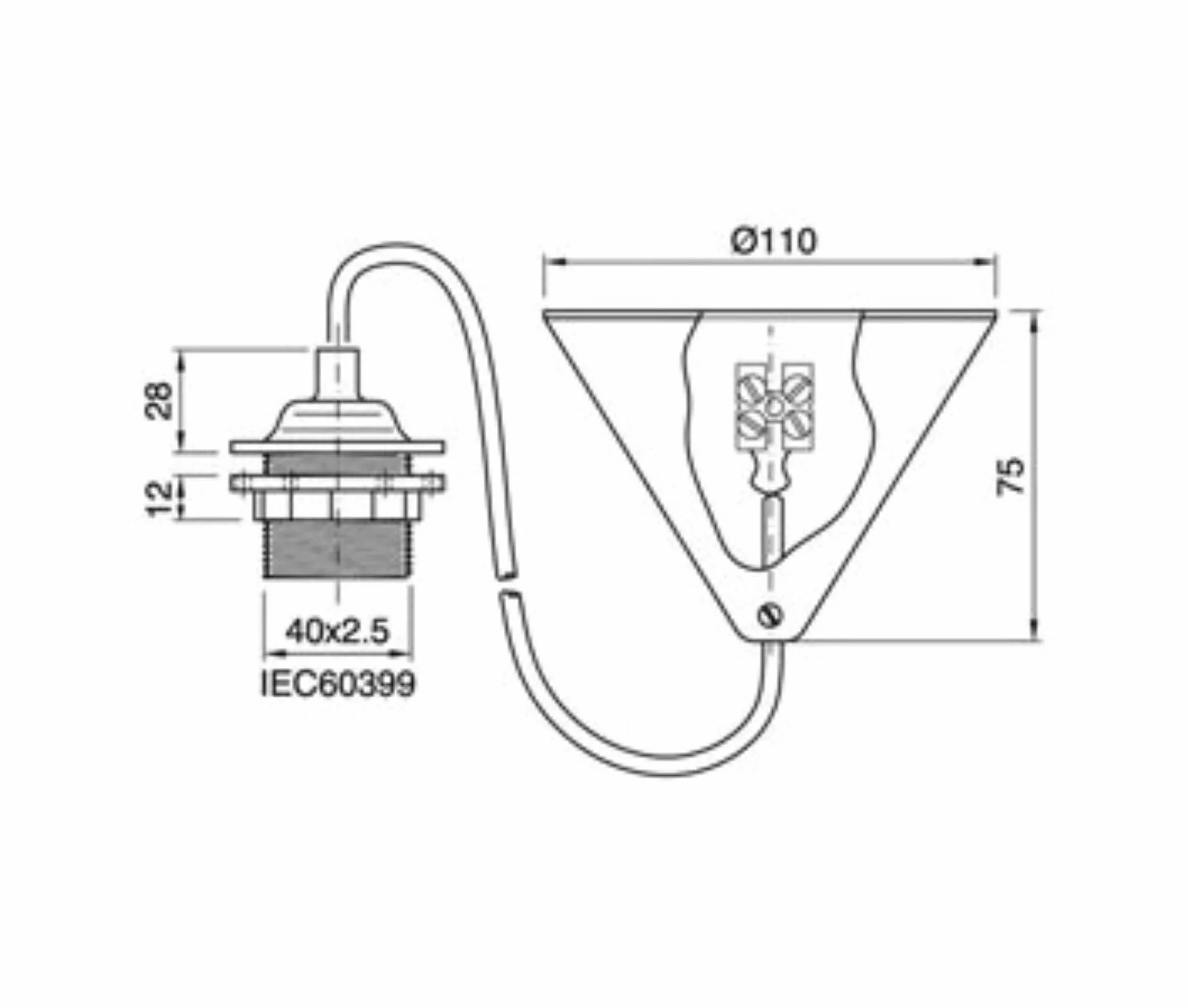 Lámpara Colgante Blanca de Plástico E27 con Cable PVC 80 cm Flexible