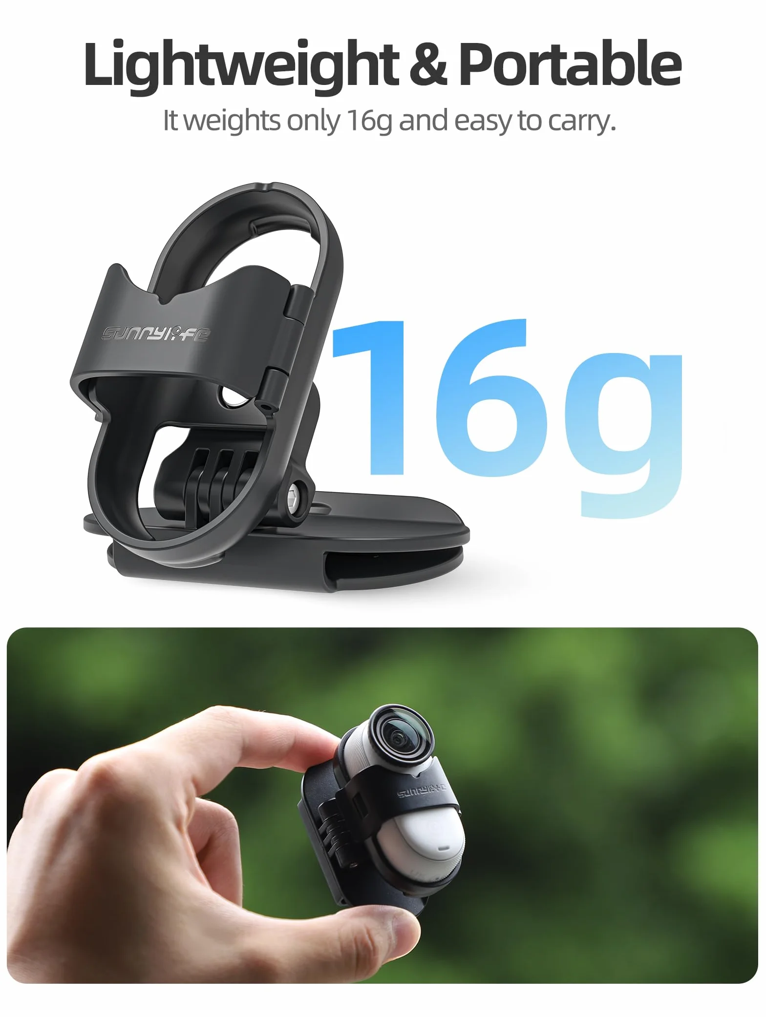 Soporte de clip para sombrero Insta360 Go 3S/Go 3 con dos cuñas de rotación de 360°, vista POV, fácil instalación para accesorio de cámara de acción
