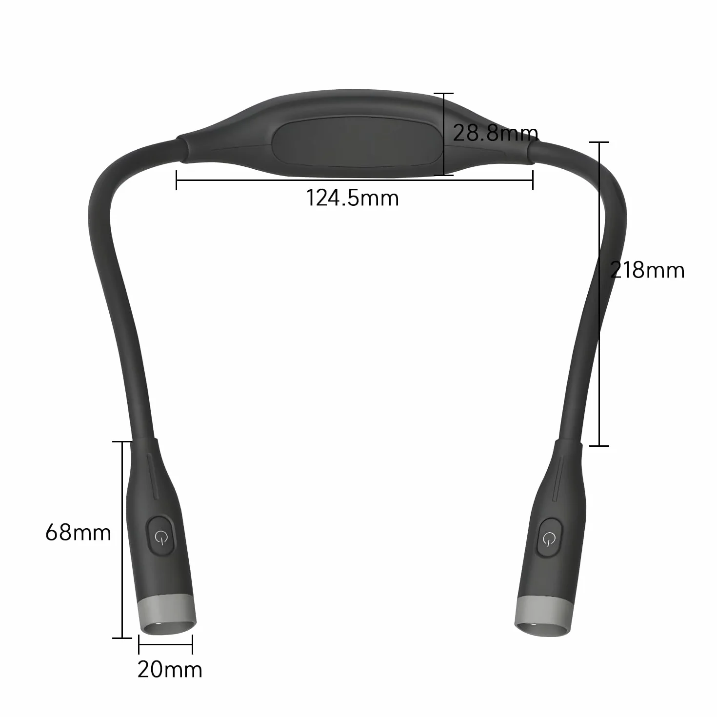 QUMOX Luz de Lectura de Cuello Recargable LED, 3 Modos de Color, Atenuación Continua, Flexible Manos Libres