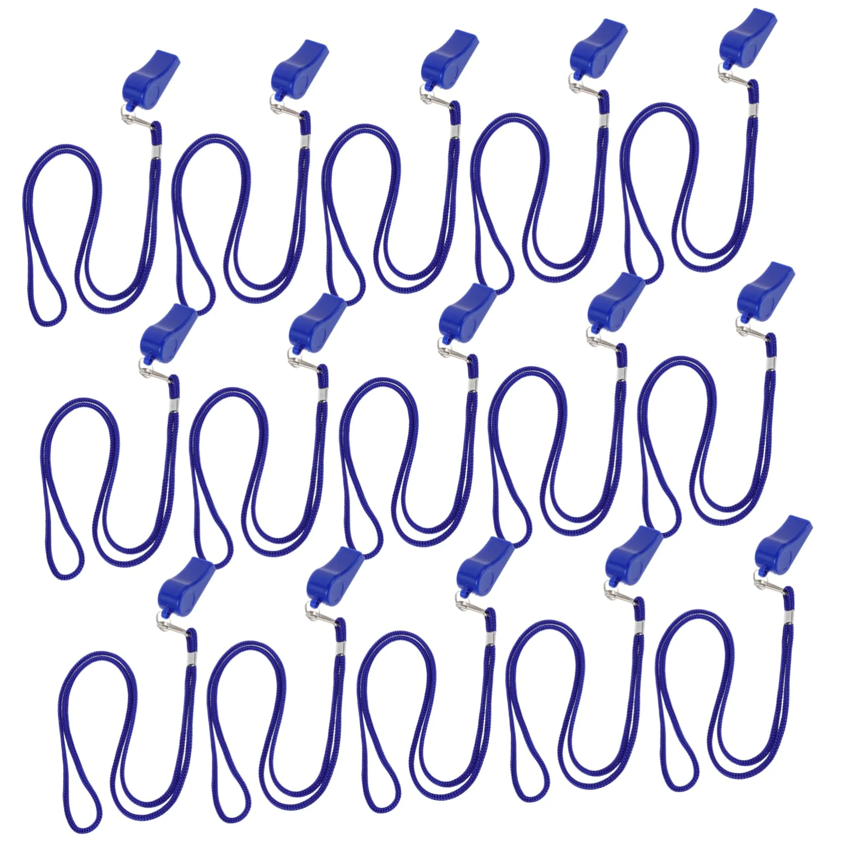36 Piezas Silbatos Plásticos con Cordón Azul Silbato de Emergencia para Sonido Fuerte para Árbitros de Fútbol Deportes Campamento y Actividades