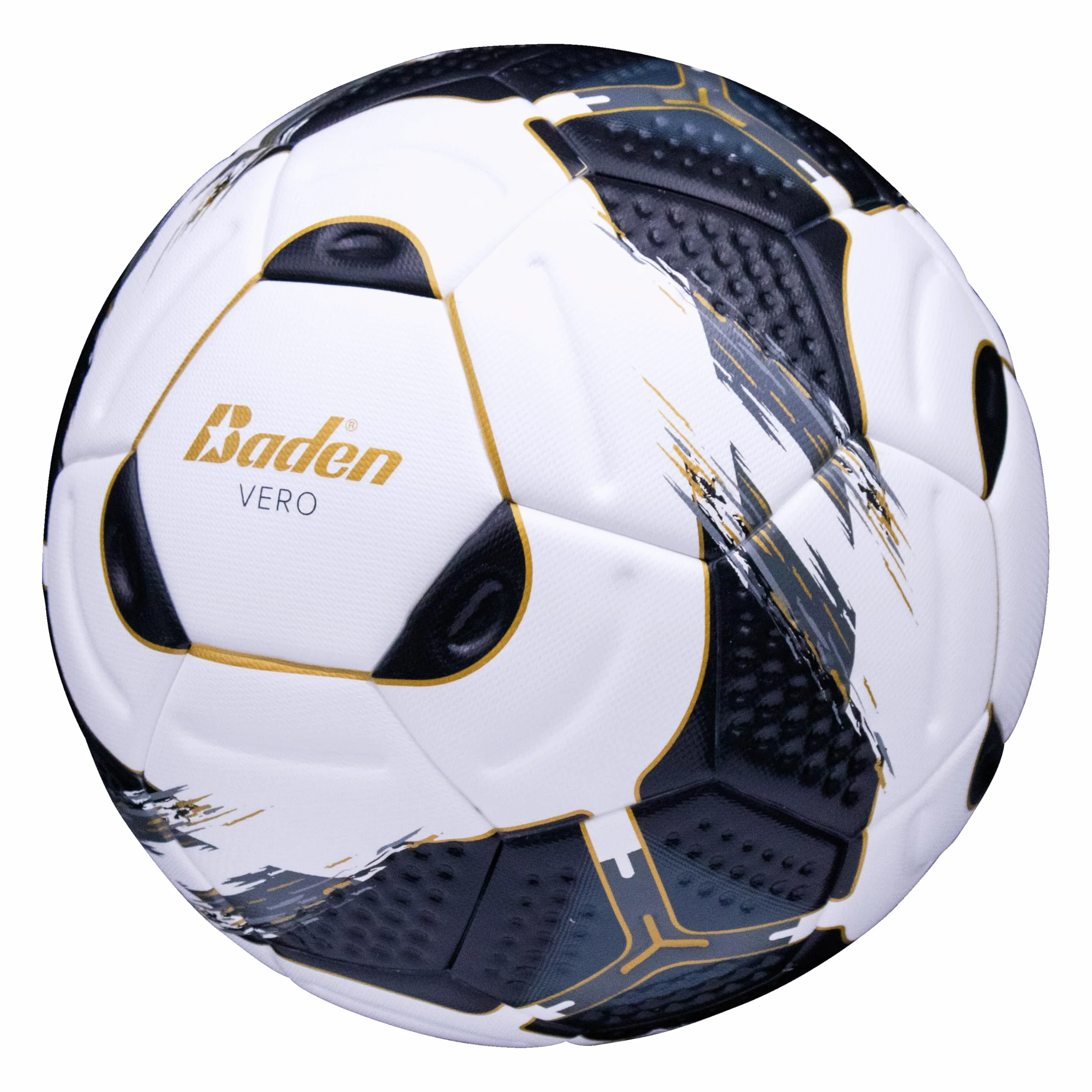 Baden Vero - Balón de fútbol termosellado | Cubierta de poliuretano con textura de remolino con hoyuelos | Durabilidad de alto rendimiento para todo tipo de clima para práctica o partido | Tamaño 4 y