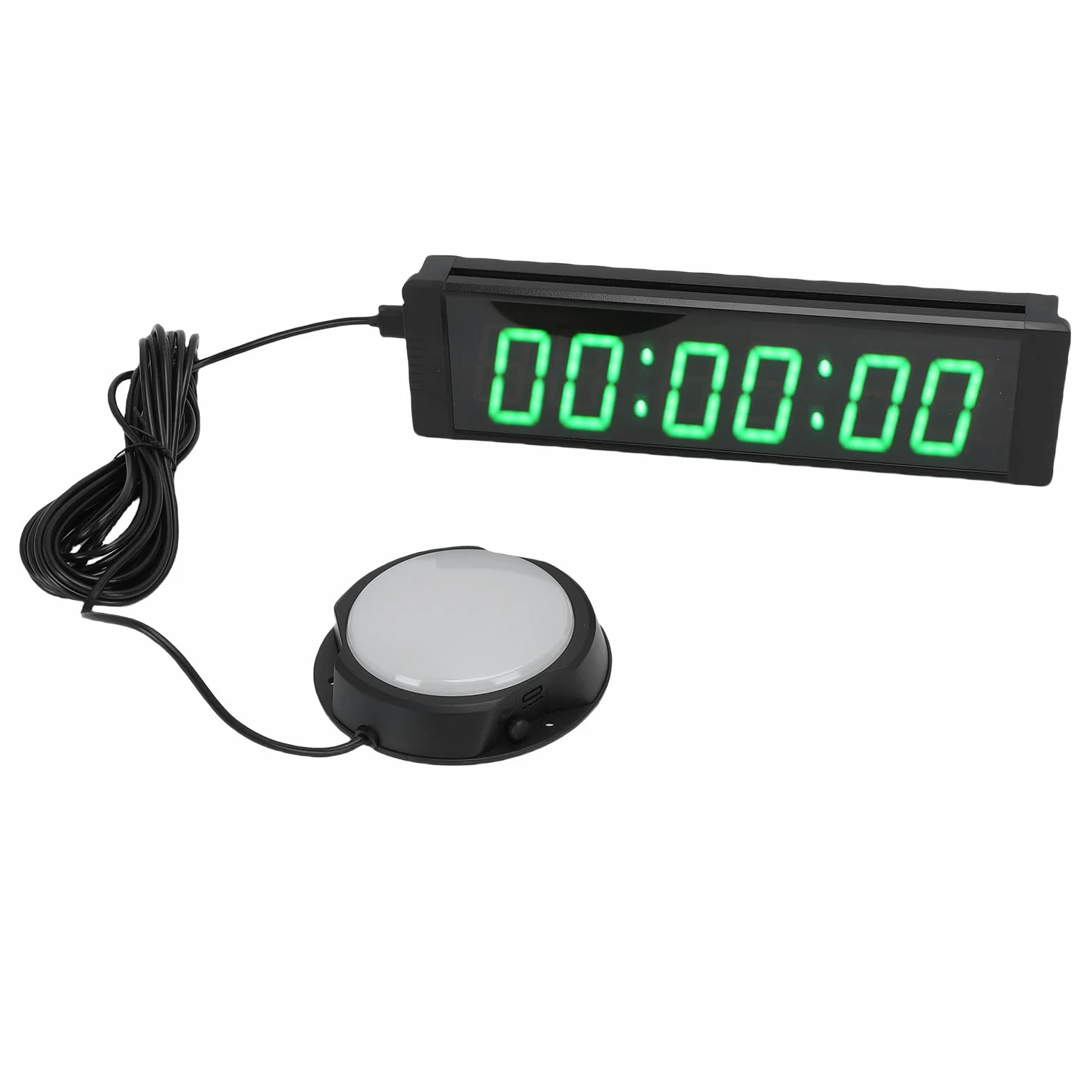 Focket Temporizador de, 6 Dígitos, Pantalla LED Verde de 1,5 Pulgadas, Cronómetro, Temporizador de Cuenta Regresiva Multifunción con Control Remoto y Botón con Cable para Eventos, Reuniones