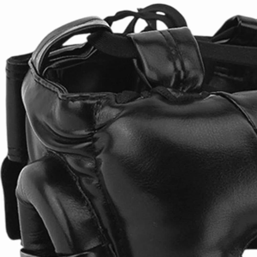Casco de Boxeo para Adultos Ajustable Negro Kickboxing MMA