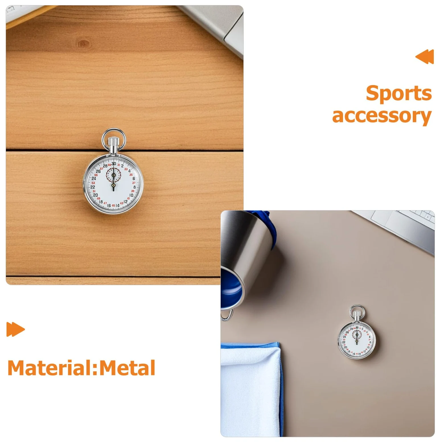 TOYANDONA Cronómetro Mecánico De Segundos para Aulas Laboratorios De Física y Eventos Deportivos Accesorio Profesional para Profesores y Árbitros Fabricado Metal Resistente