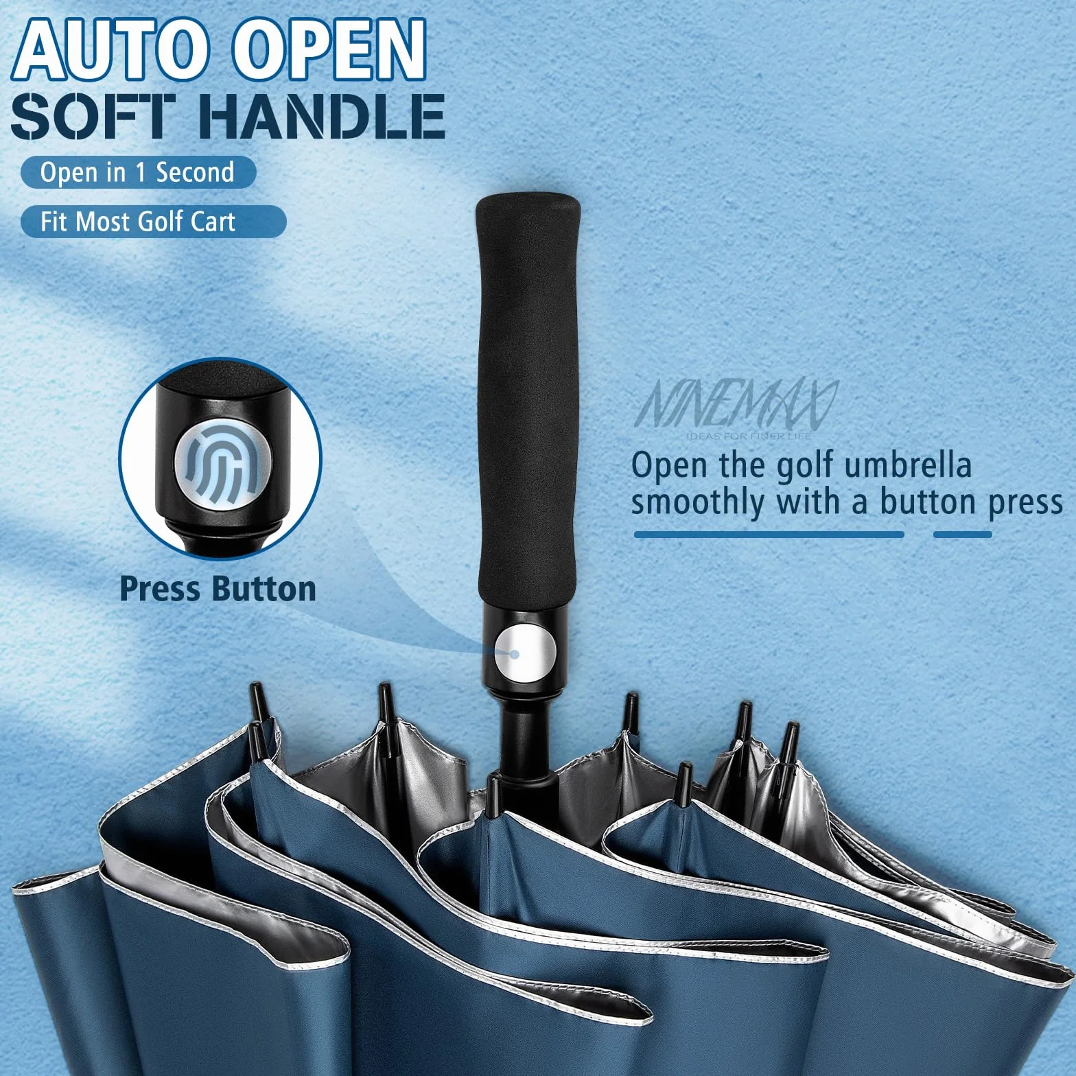 NINEMAX Sun Umbrella XL/XXL UV Protection Windproof Golf Umbrella