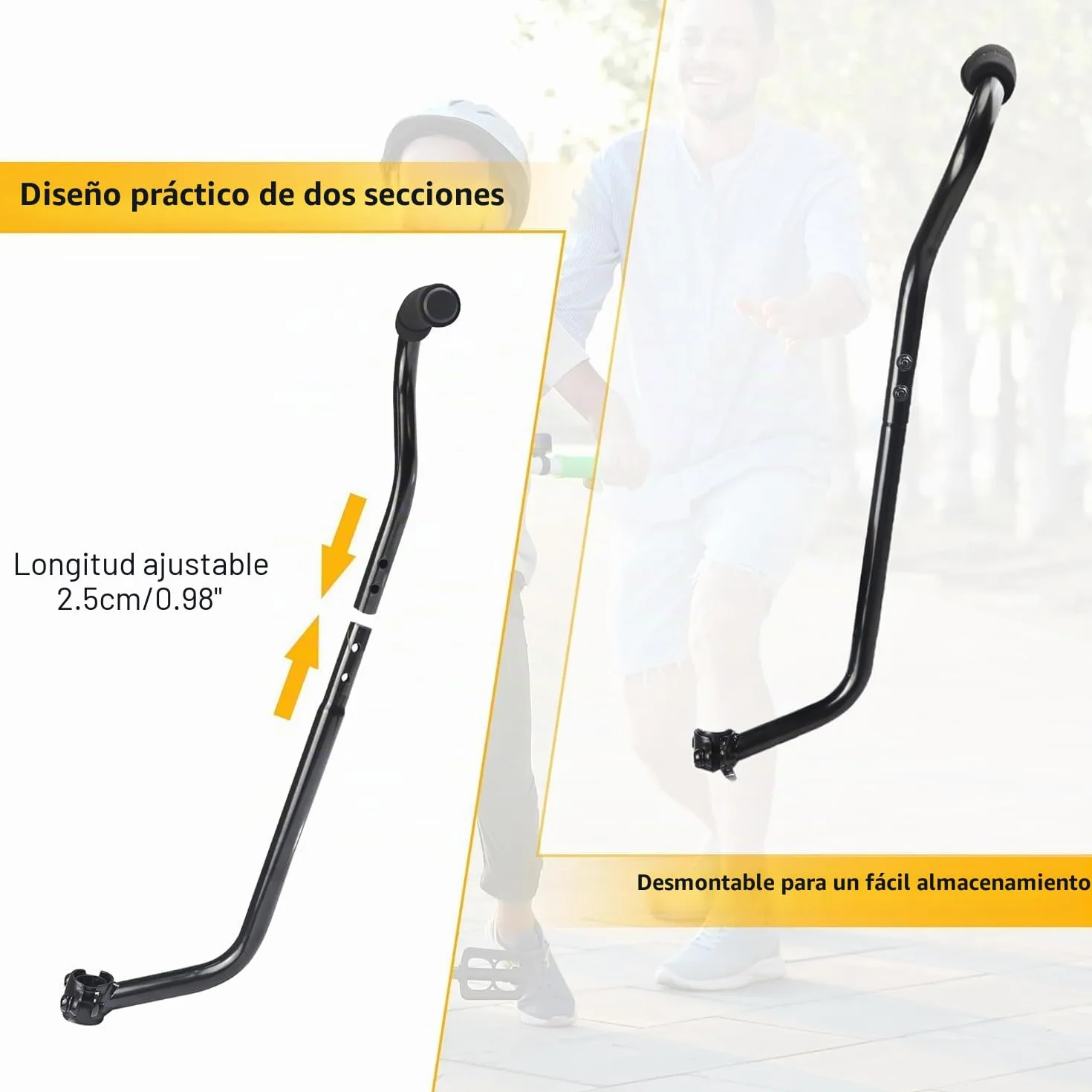 ZUKKA Barra de empuje para entrenamiento de bicicleta para niños, barra de empuje para niños, para aprender