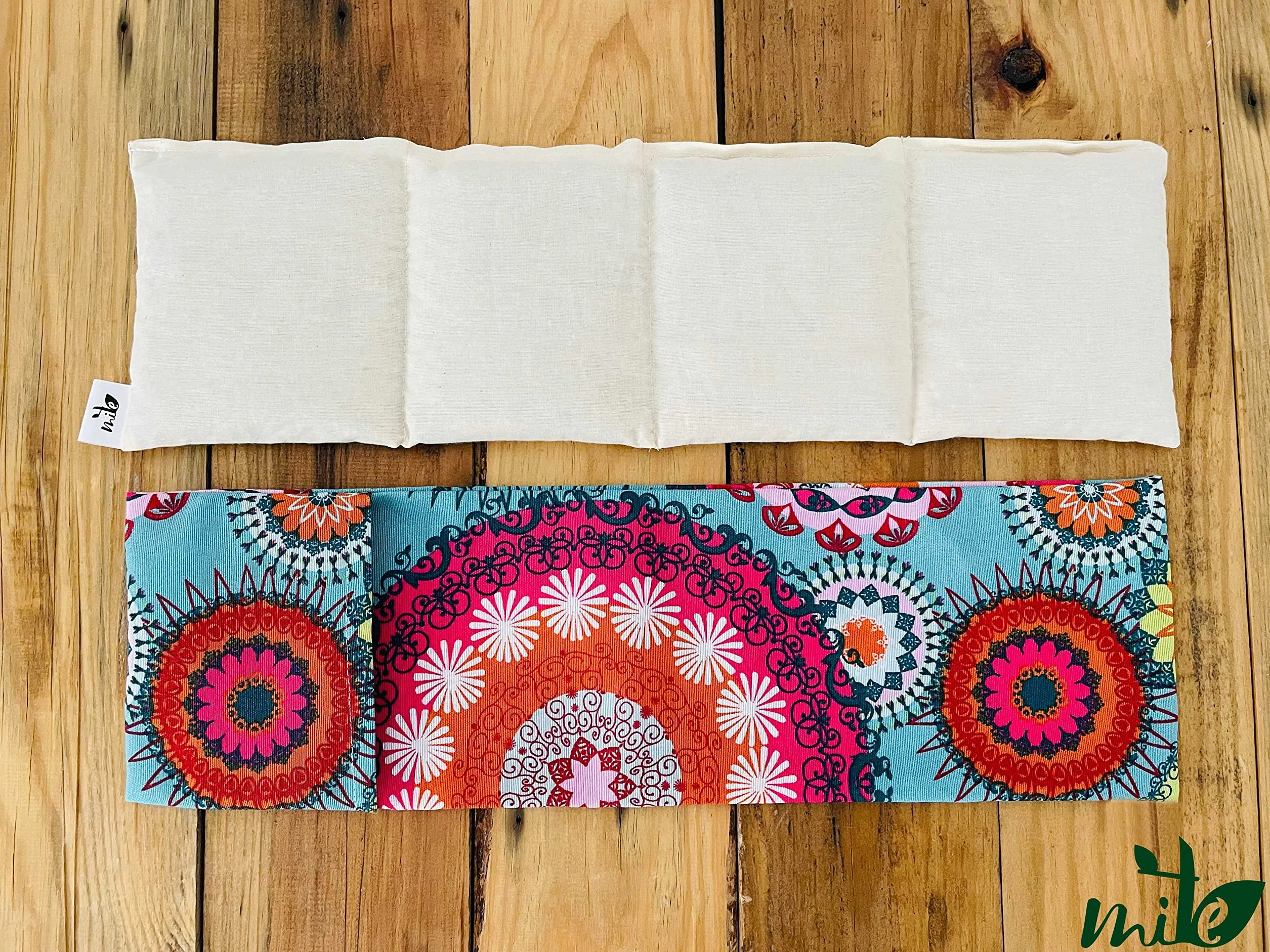 Saco térmico de semillas y lavanda Mandala turquesa 50cm x 15cm