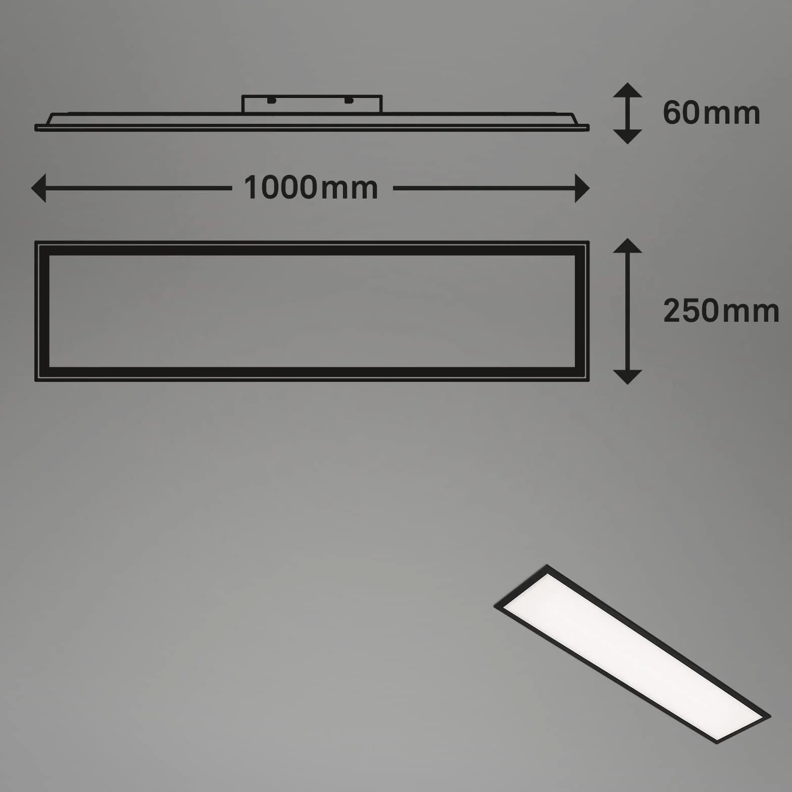 Plafón LED Ultra Plano 22W 2200 Lúmenes 4000K 100x25x6cm Negro