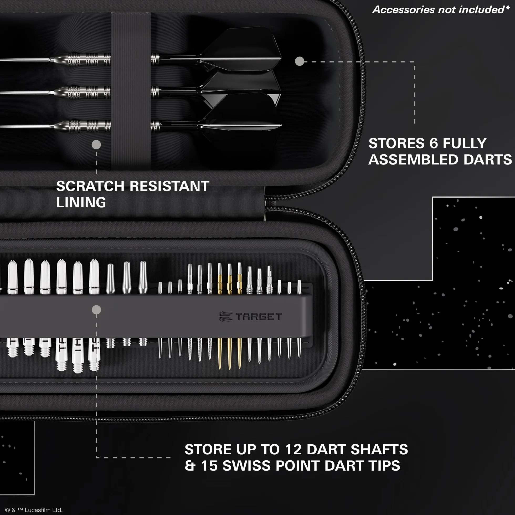 Target Darts Star Wars Stormtrooper Boa Cartera | Storm Trooper Estuche para Dardos Diseño Imperial, Compartimento para Puntas Swiss Point, Carcasa Rígida y Organizador Accesorios