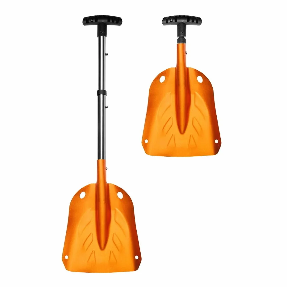 SKINSTAR Pala para avalanchas, aluminio, pala de nieve, para excursiones, emergencia, 3 piezas, color naranja