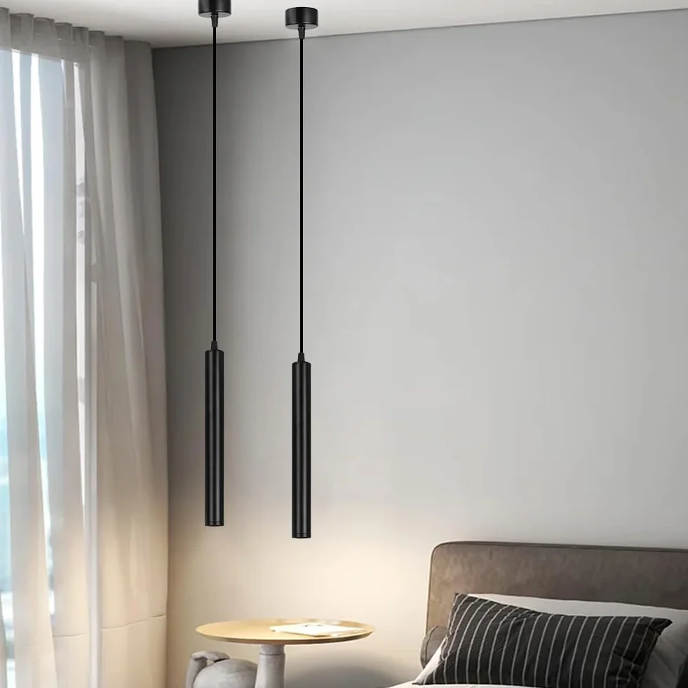 HOTUT Lámpara de Suspensión Cilíndrica 2PCS Colgante para Cocina Comedor Dormitorio