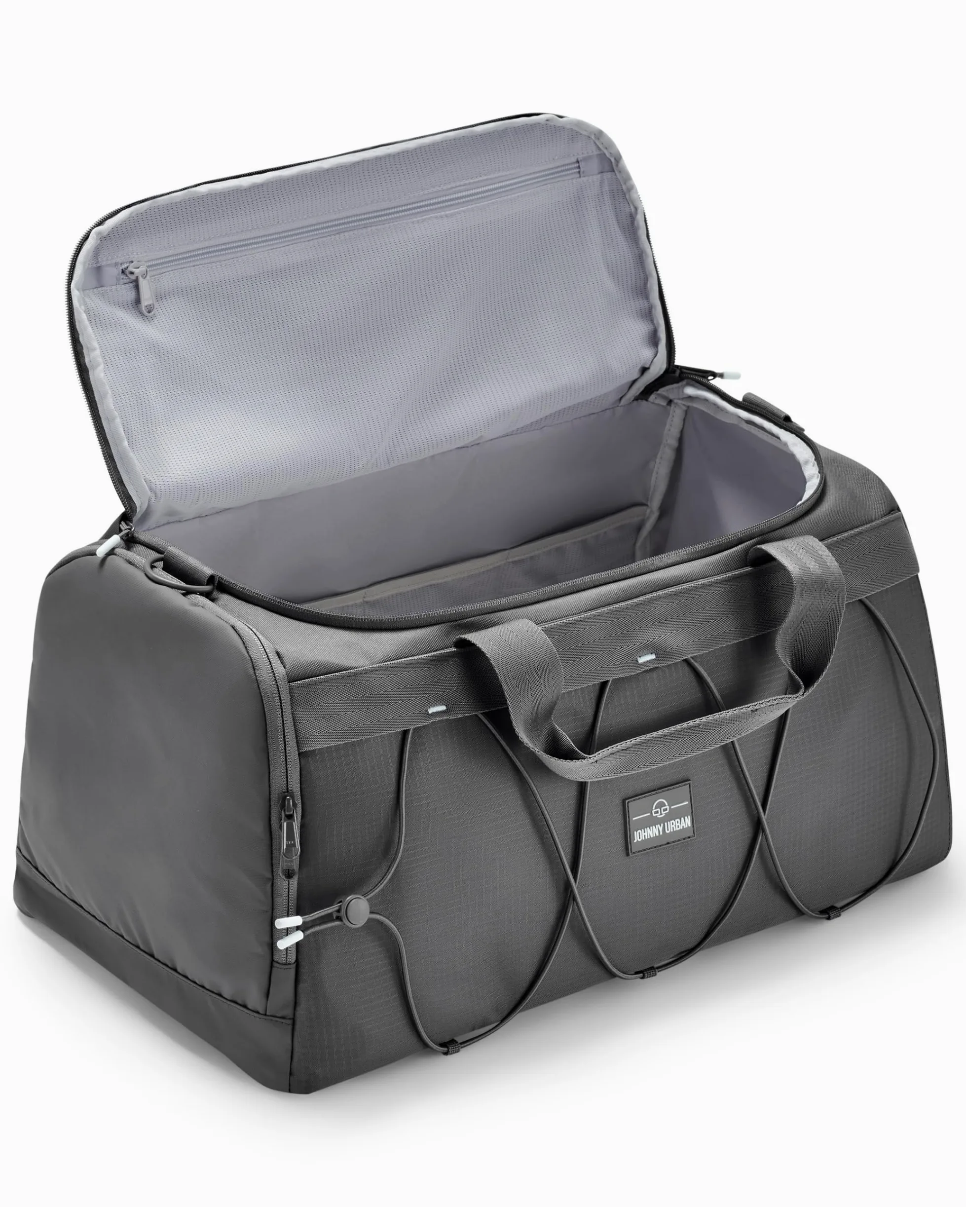 Johnny Urban Bolsa Deporte Hombre Mujer Gris - Shawn - Mochila Gimnasio 2 en 1 - Bolsa de Viaje con Compartimento para Zapatos - Ligero & Repelente al Agua