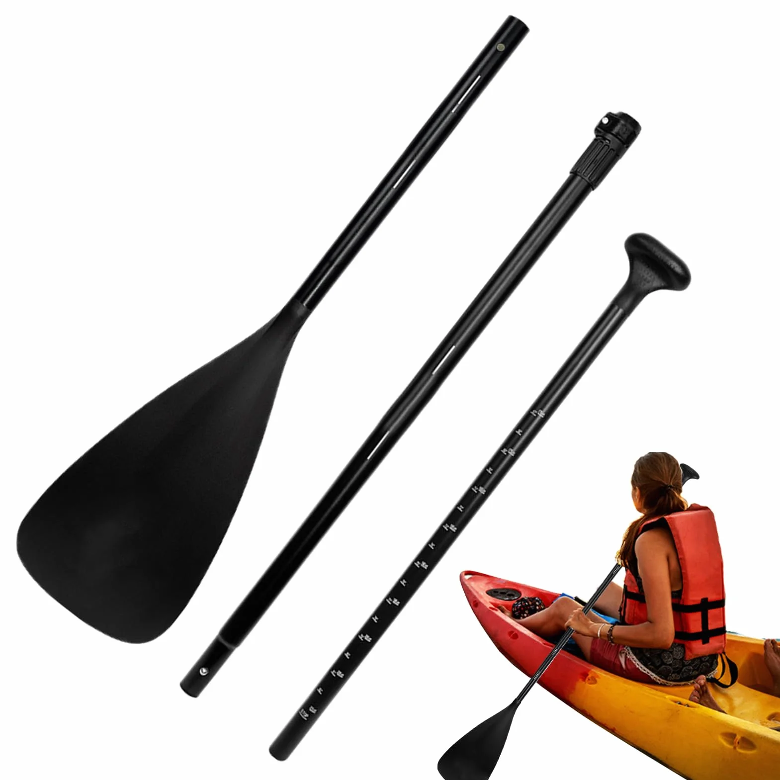 Remo de kayak ligero para deportes acuáticos, accesorios de canoa