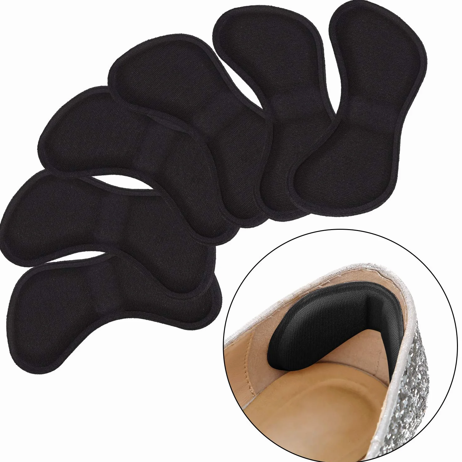 Almohadillas de Talón para Mejorar Ajuste y Comodidad - 3 Negro y 3 Beige