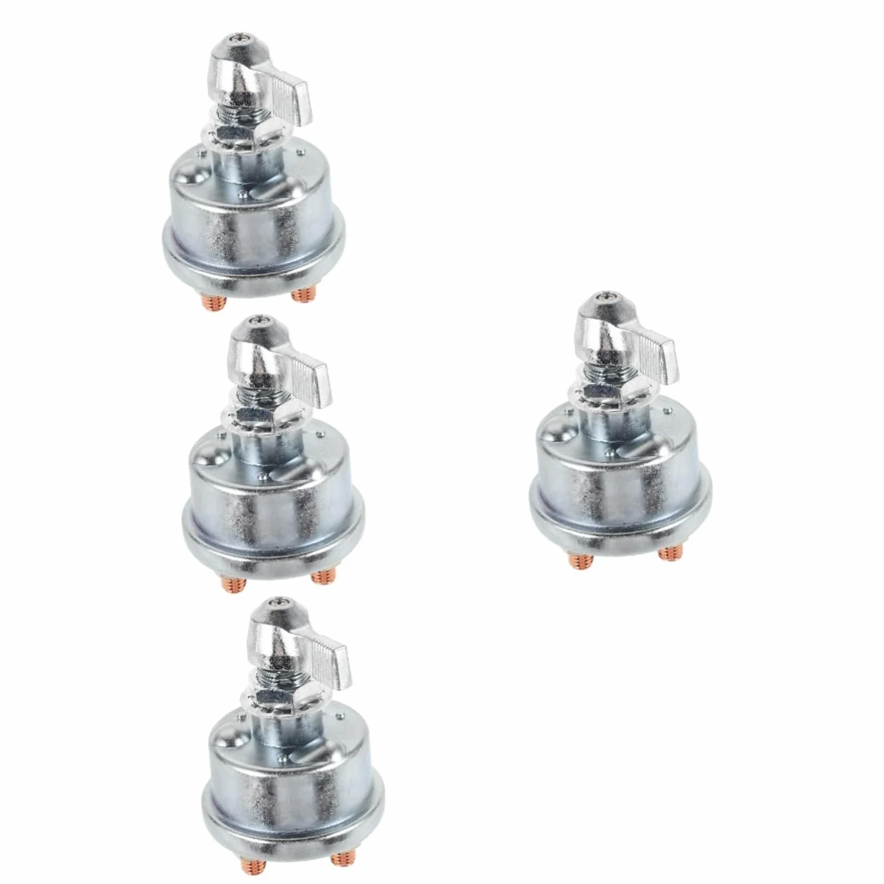 Amosfun 4 Piezas Interruptor de corte de batería cambiar Marina terminales llave bote interruptor de desconexión de batería 12v aislador de desconexión de de coche aluminio Plata