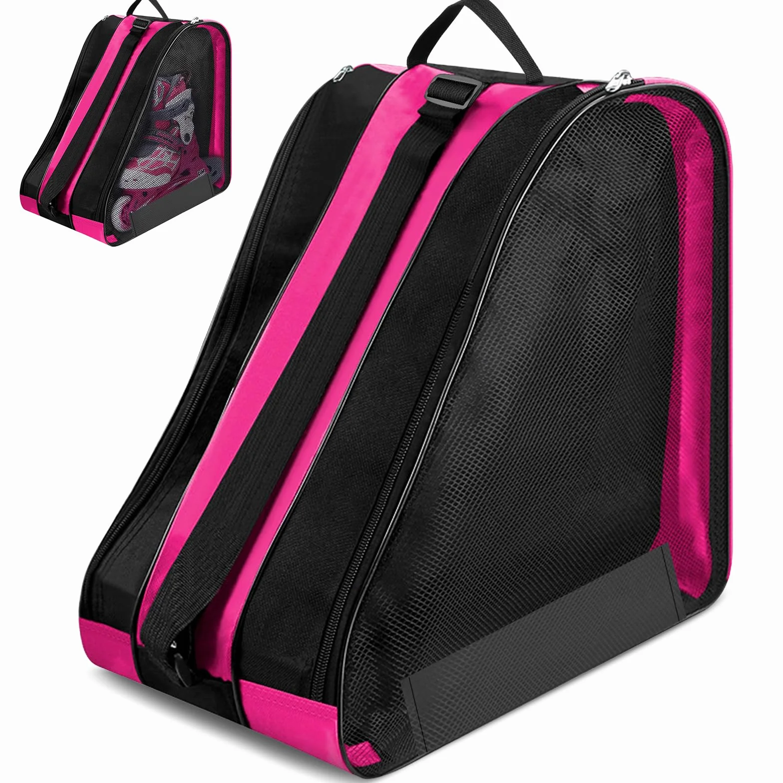 TOSAVGA Mochila para Patines en Linea Bolsa Patines Niña, Bolsa para Patines de Ruedas, Mochila Patines Bolsa Linea Guardar Patnes con 3 Compartimentos para Patines de Hielo y a Rueda