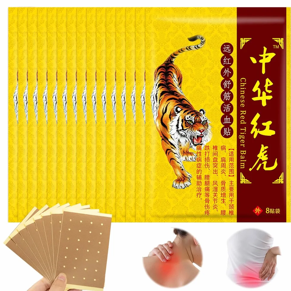 Parches de Tigre Chino, 120 PCS, Parches para el Dolor de Rodilla, Cuello y Hombros