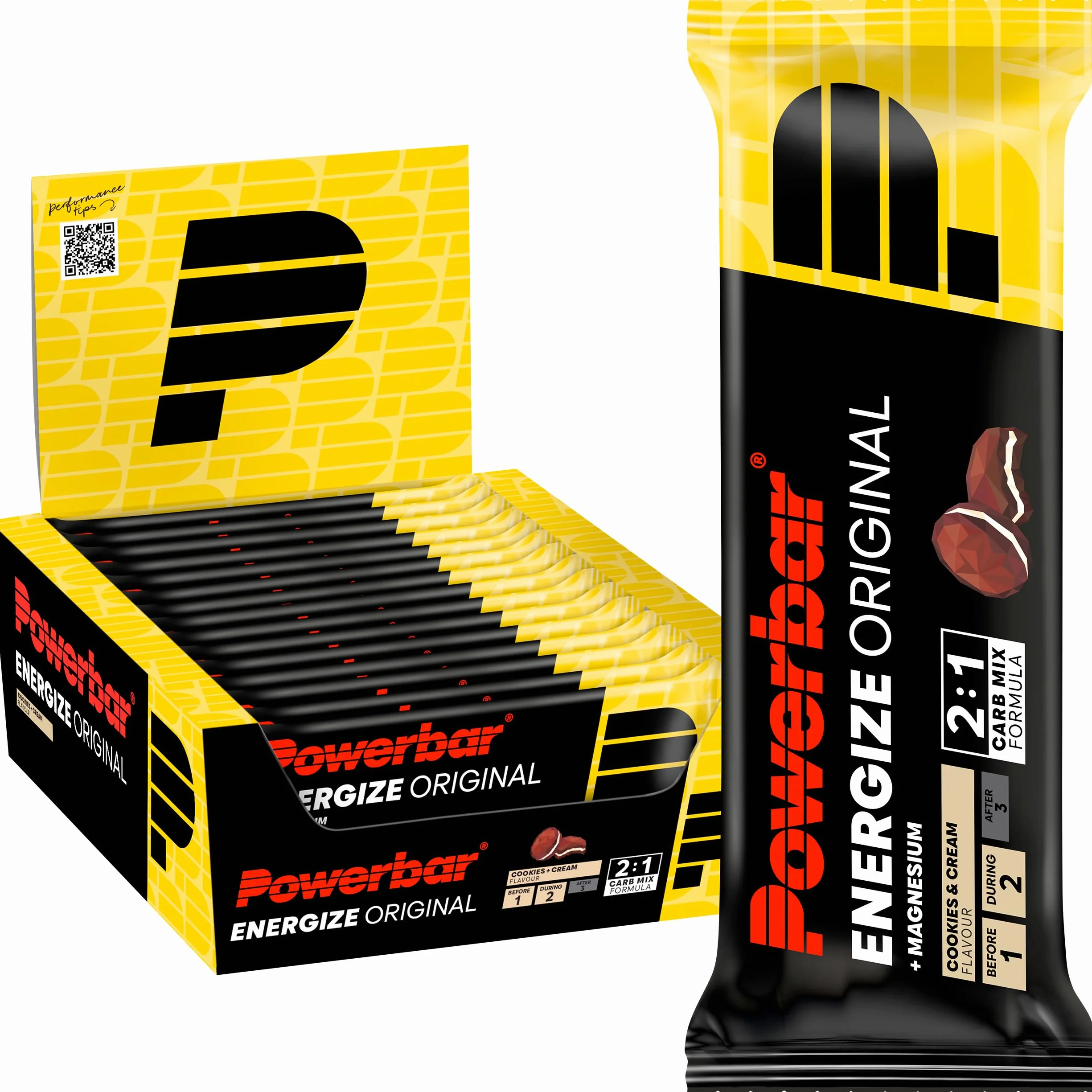 Powerbar Energize Original Cookies&Cream 15x55g Barritas energéticas con magnesio y sodio
