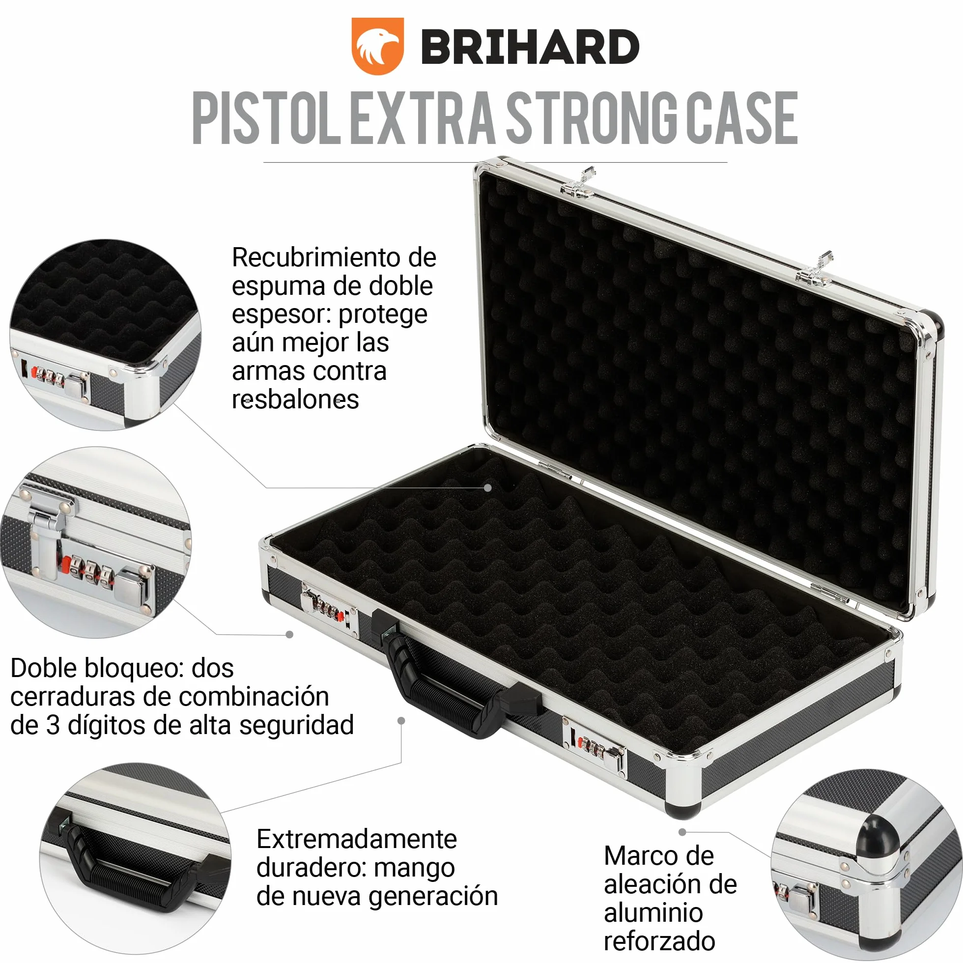 Extra Strong Case, Funda Portátil para Armas con Marco de Aluminio