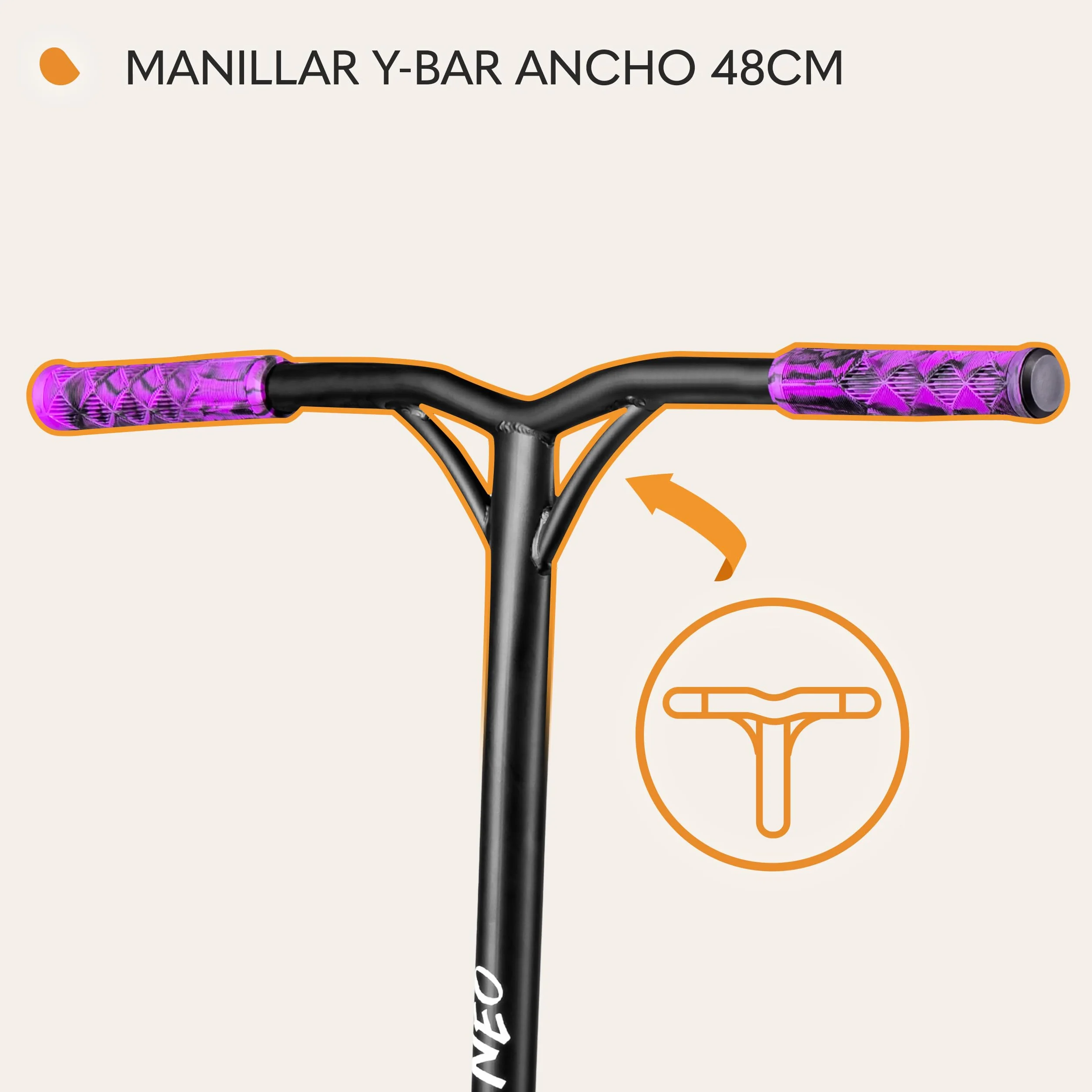 LIONELO Stunt Scooter para niños, Ruedas 110 mm, Freno Guardabarros, Cubierta Aluminio, Manillar T Ancho