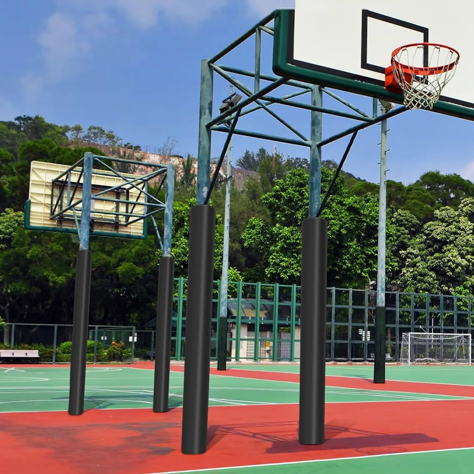Acolchado impermeable para aro de baloncesto, barrera de choque para mayor seguridad, amortiguación protectora de postes, cubierta de seguridad para equipos deportivos, protección contra impactos