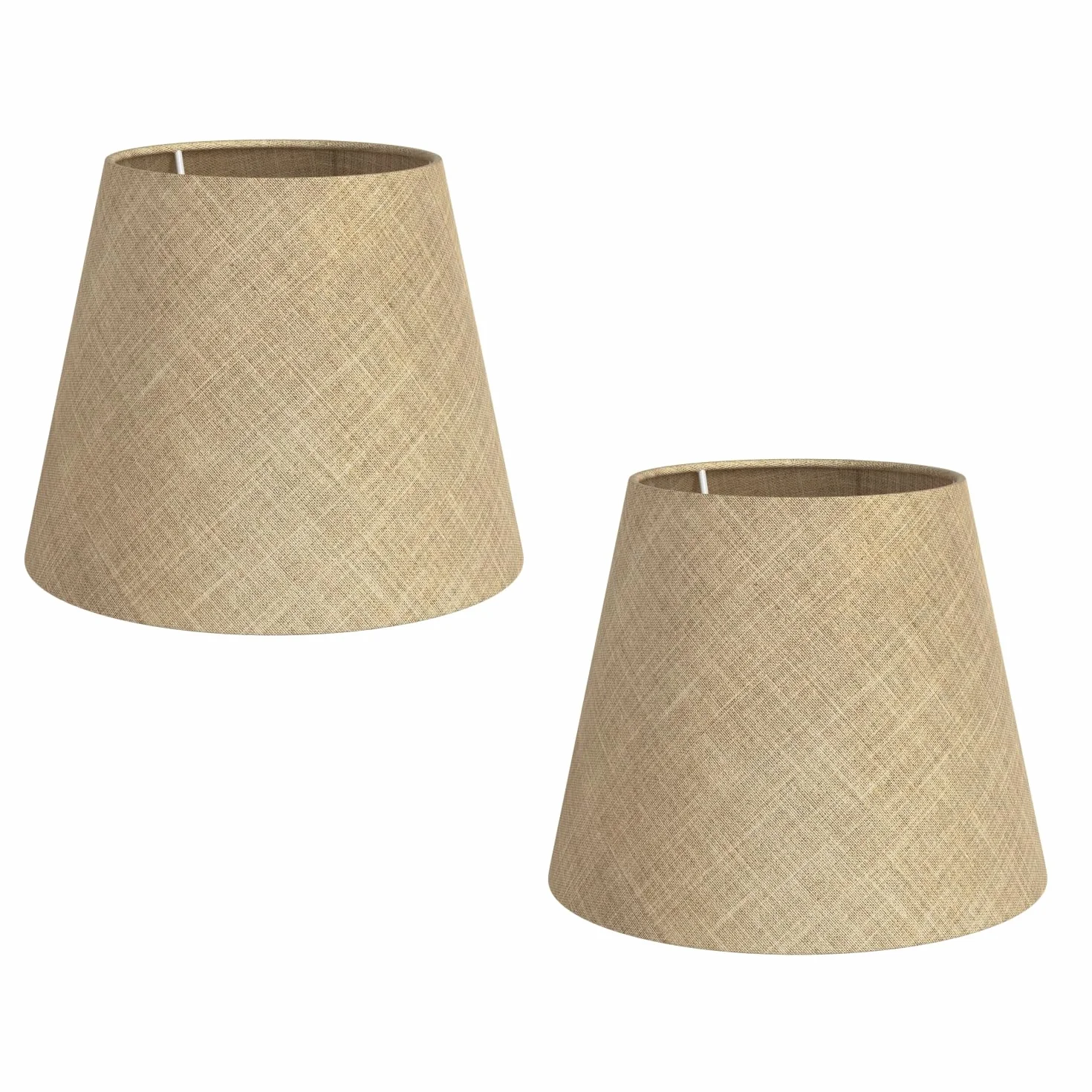 Pantalla lino yute beige natural 200mm Ø 2 piezas