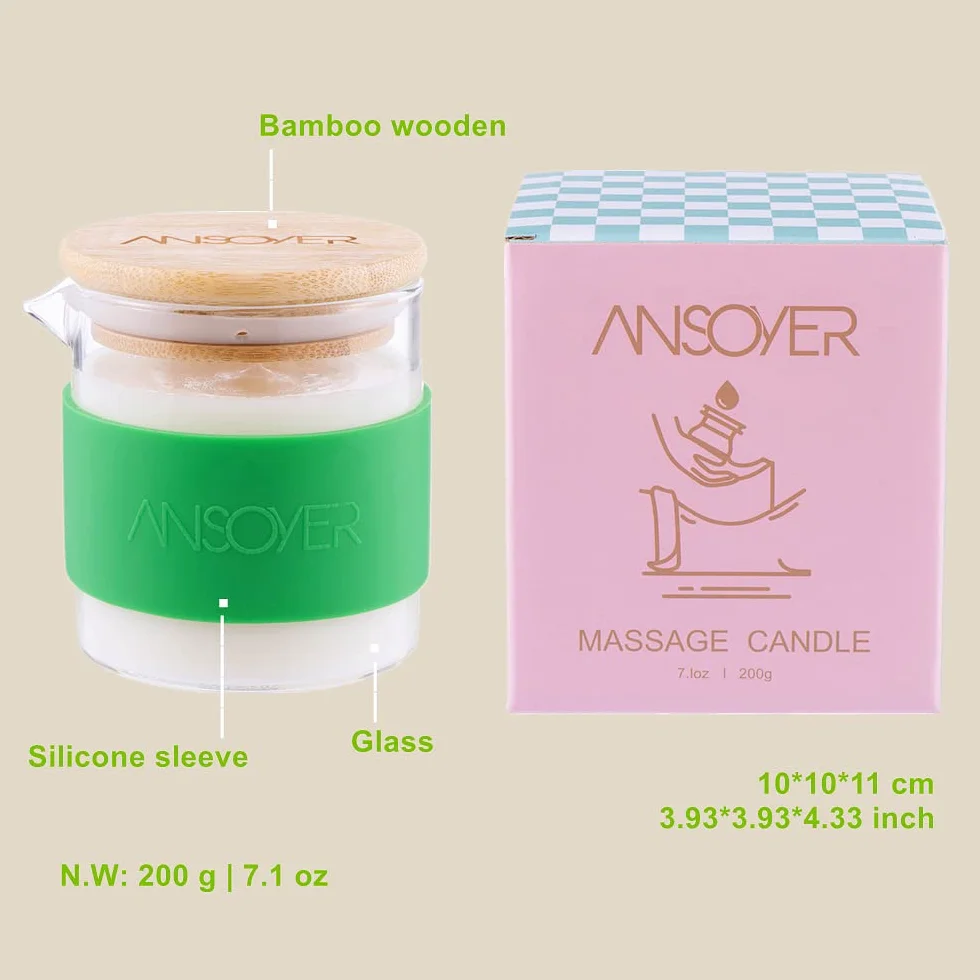 Vela de Aceite de Masaje Corporal de Lujo Hidratante y Nutritiva para SPA en Casa (Vainilla, 200g)