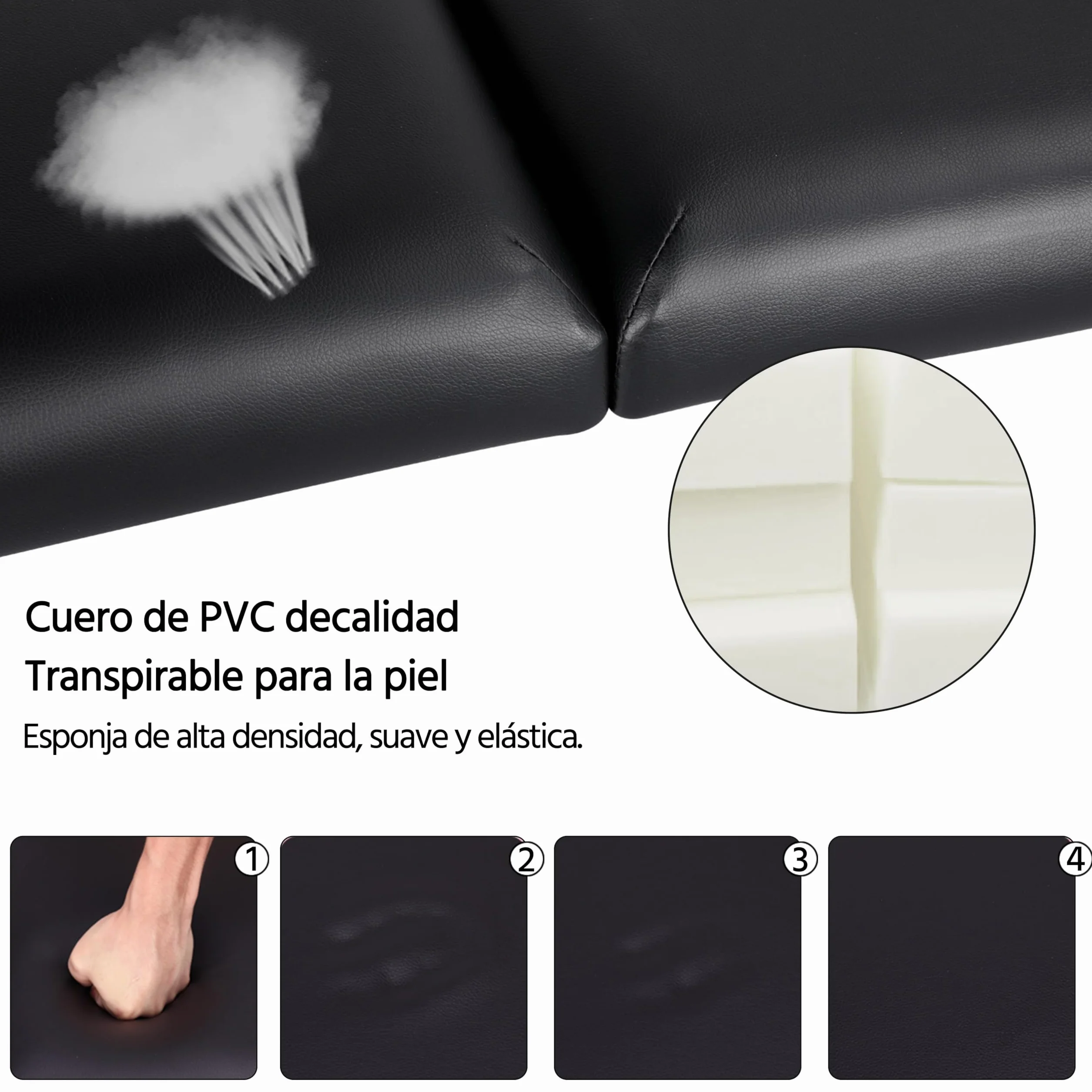 Yaheetech Camilla de Masaje Plegable 92 cm Ancho Portátil 2 Zonas Madera Haya Altura Ajustable