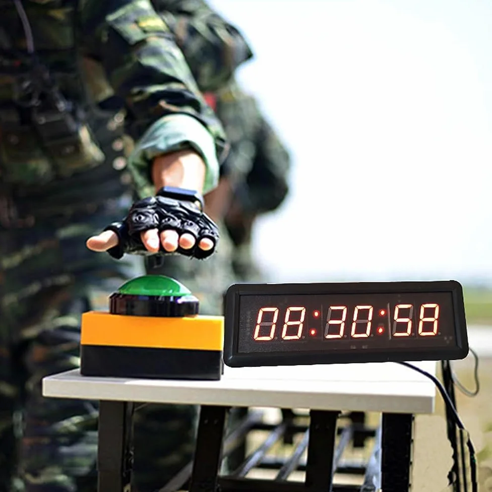 Temporizador digital de gimnasio, cronómetro LED con 3 controles de botón y control remoto, función de cuenta regresiva/temporizador/reloj despertador