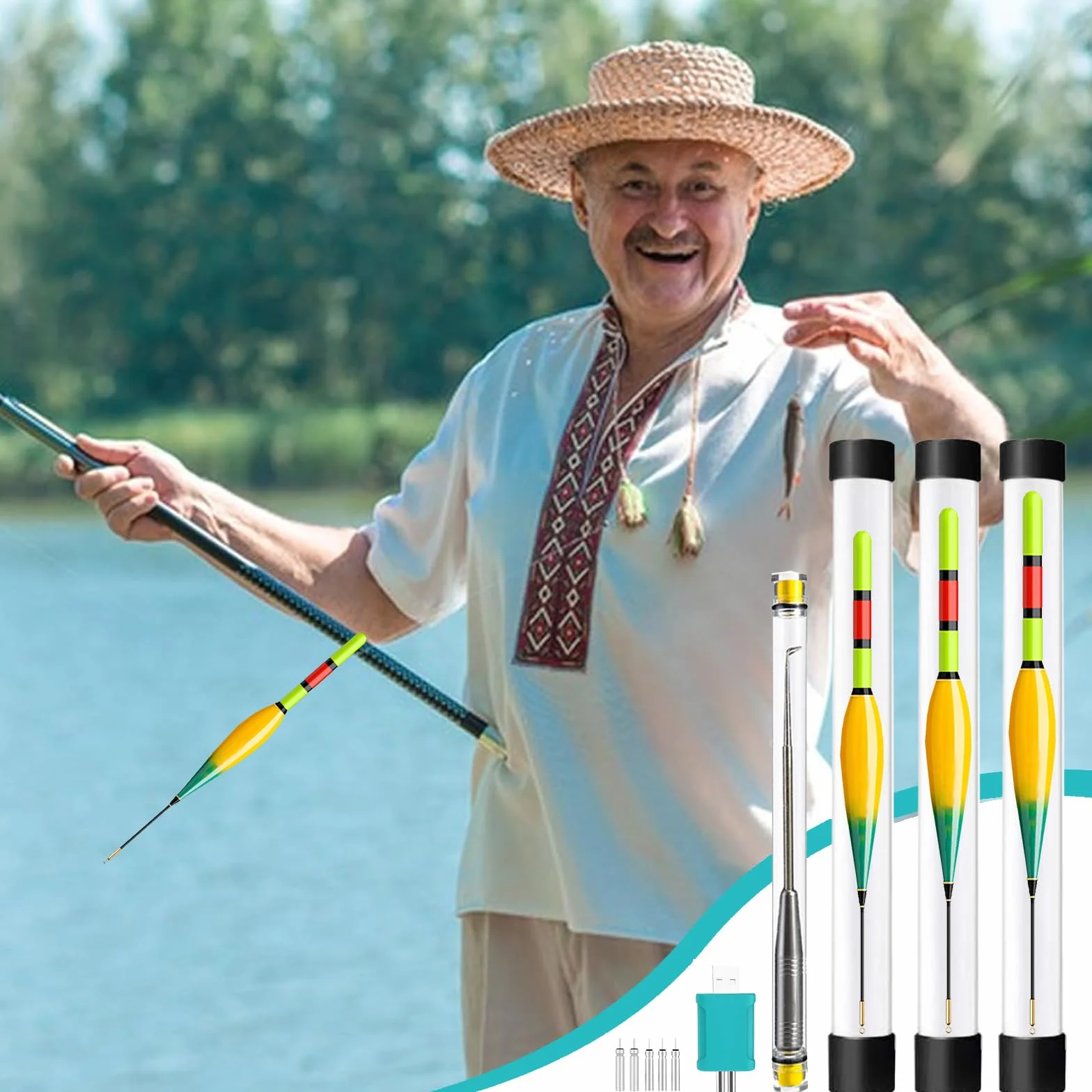 DAZZTIME Flotadores De Pesca,3 Piezas Accesorios de Pesca,Flotador De Pesca,Pesca Bobber,Boyas De Pesca,Bobbers de Pesca,Flotadores de Flotadores para Diferentes Tipos de Peces