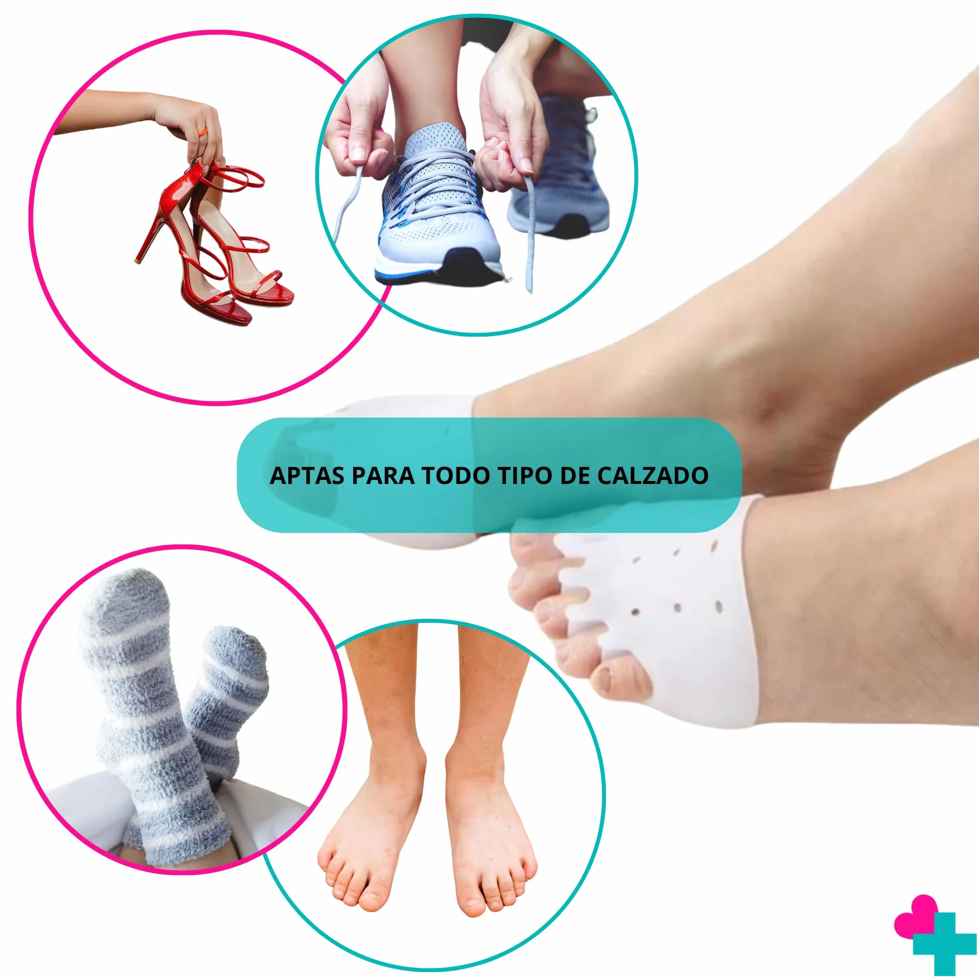 Separador Cinco Dedos del Pie con Almohadilla Metatarsal Corrector Juanetes Dedos Martillo