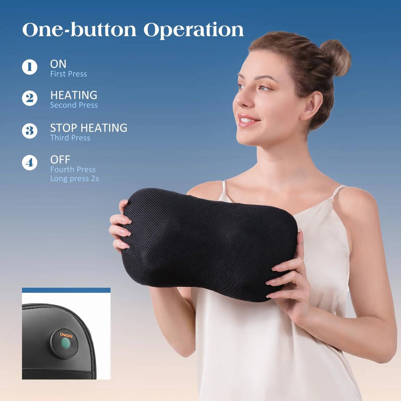 Cojín de Masaje Shiatsu Masajeador de Cuello, Hombros y Espalda, Calefacción Eléctrico 3D