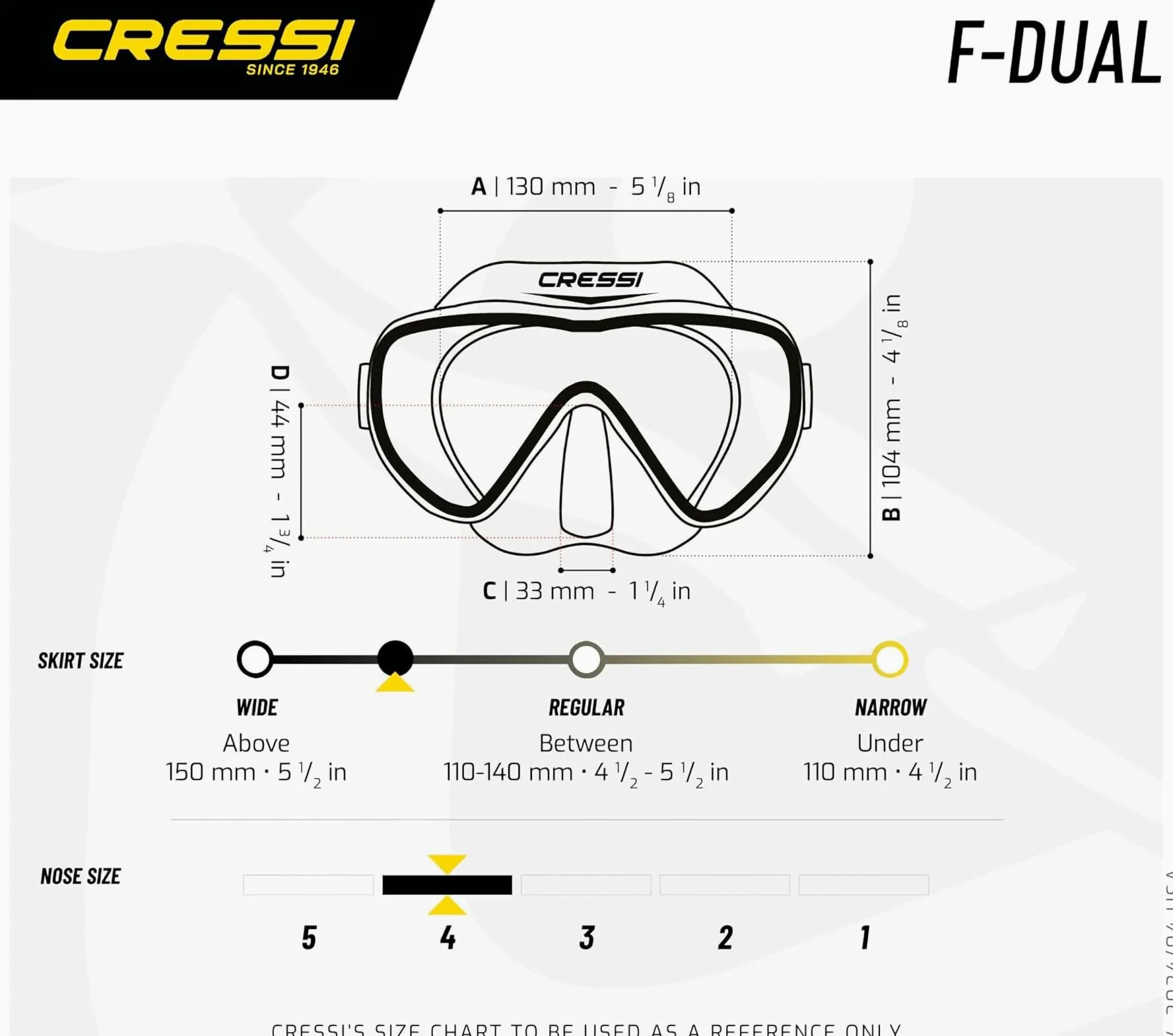 Cressi Máscara F-Dual (azul marino)
