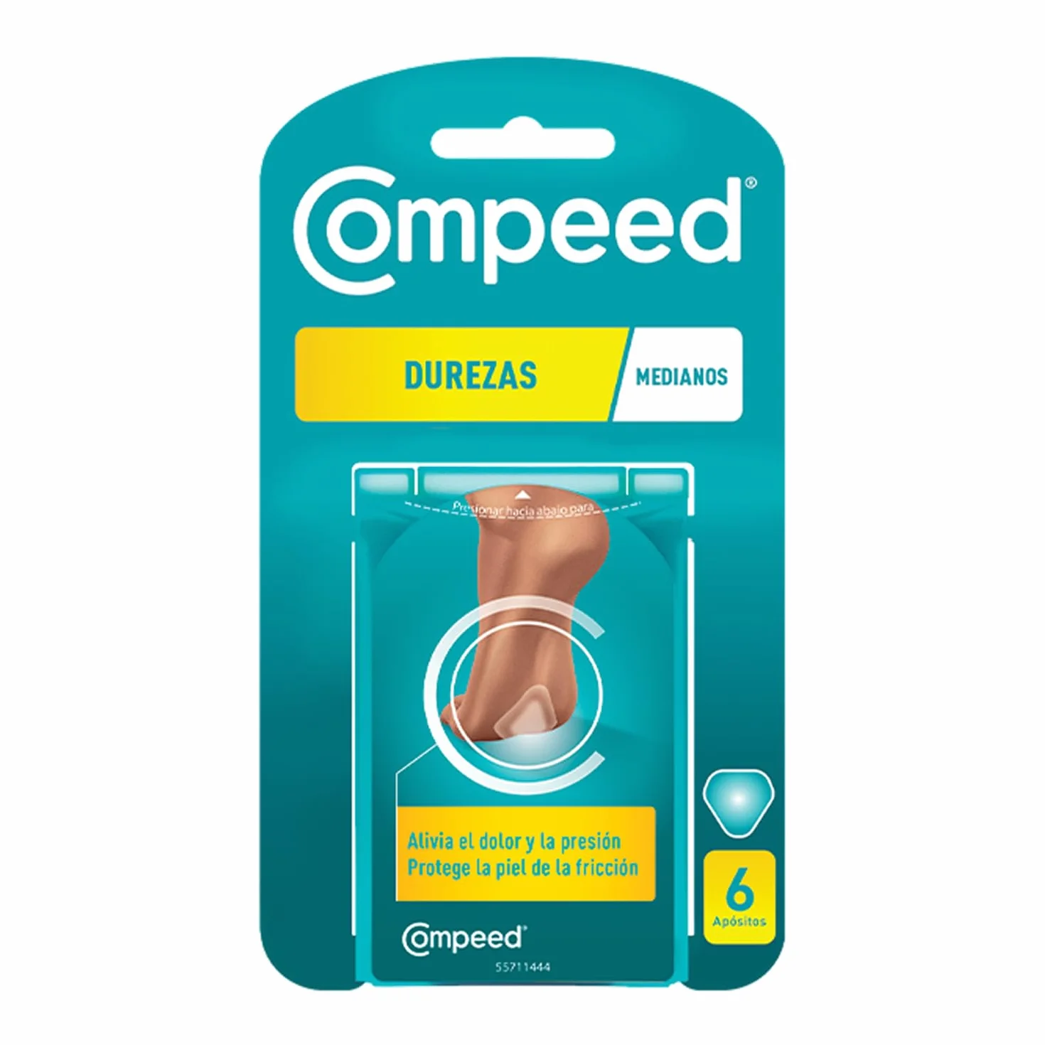 COMPEED Durezas Medianas Eliminación Rápida Alivio del Dolor Pack 6 uds.